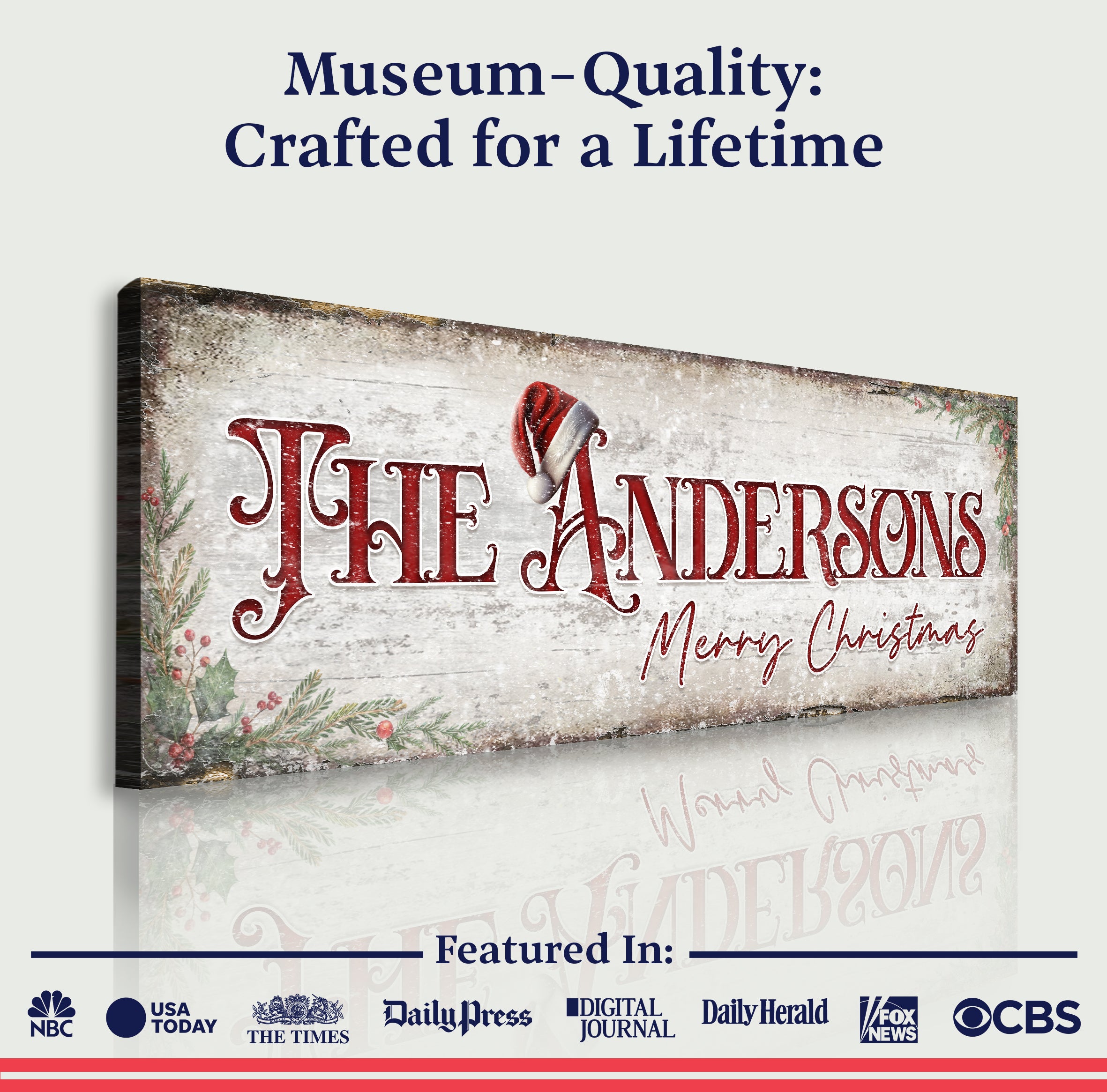 Christmas Family Name Sign II on sale at MyriadMart