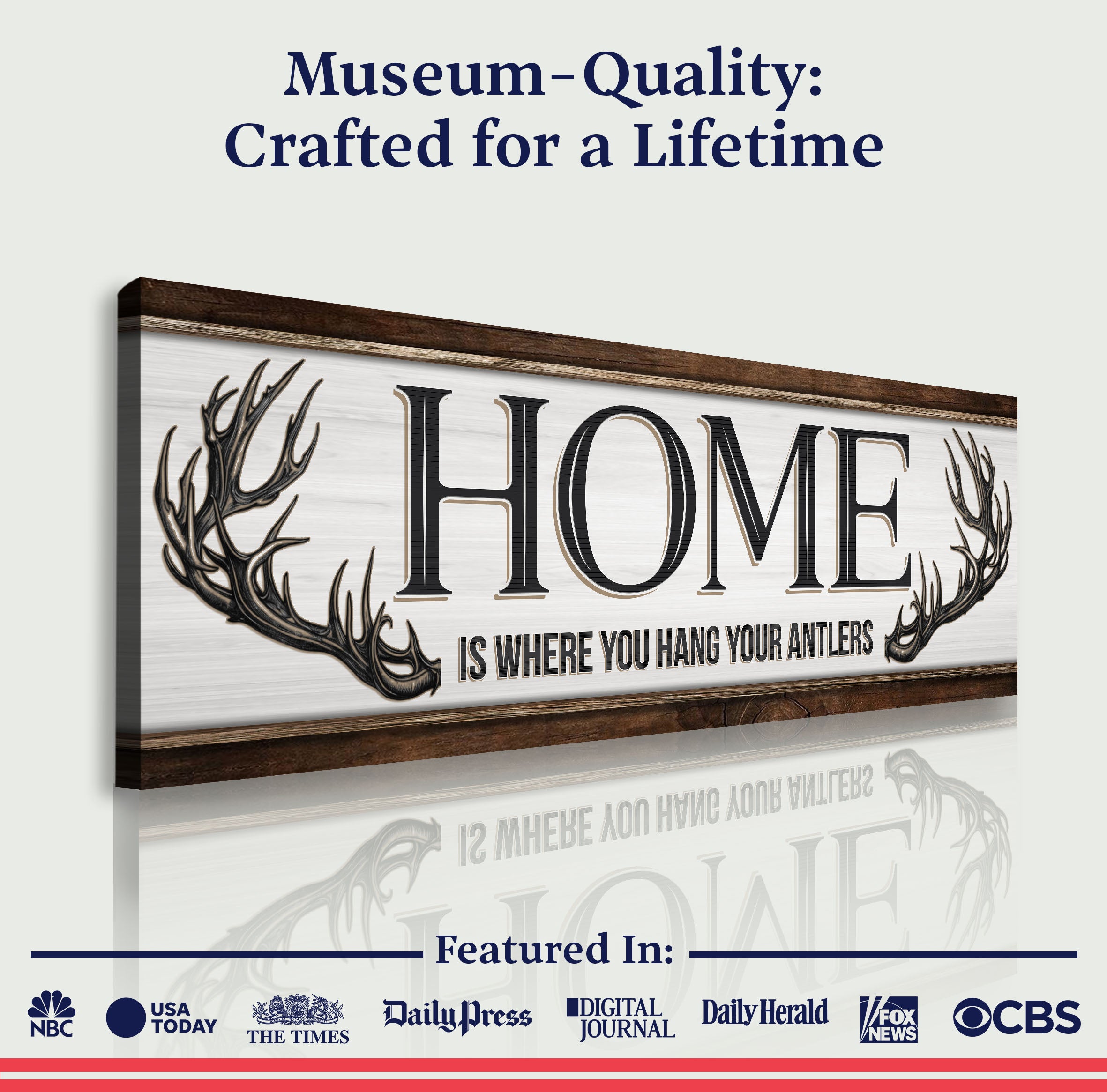Home Is Where You Hang Your Antlers Sign on sale at MyriadMart