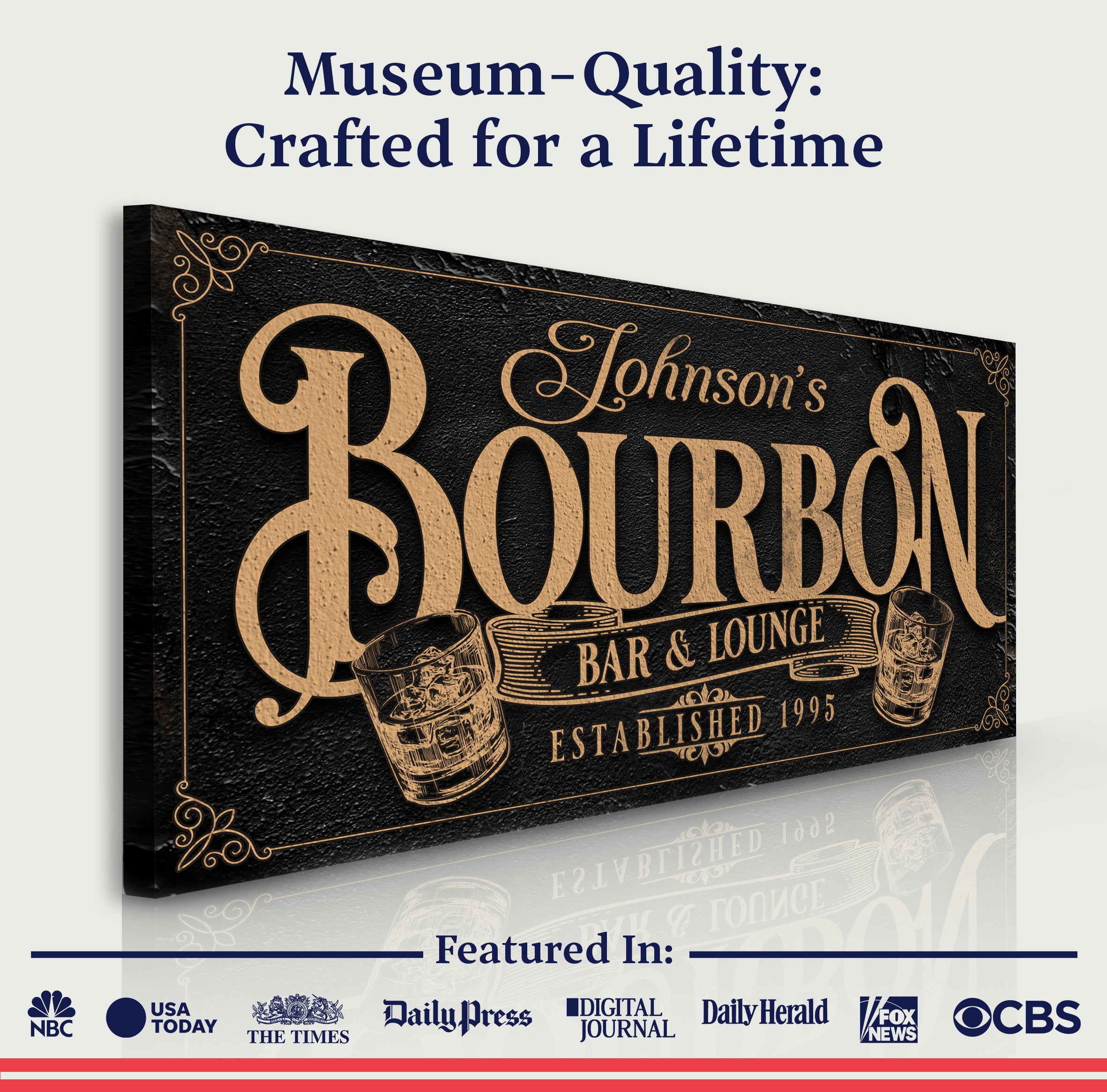 Personalized Bourbon Bar Sign II on sale at MyriadMart