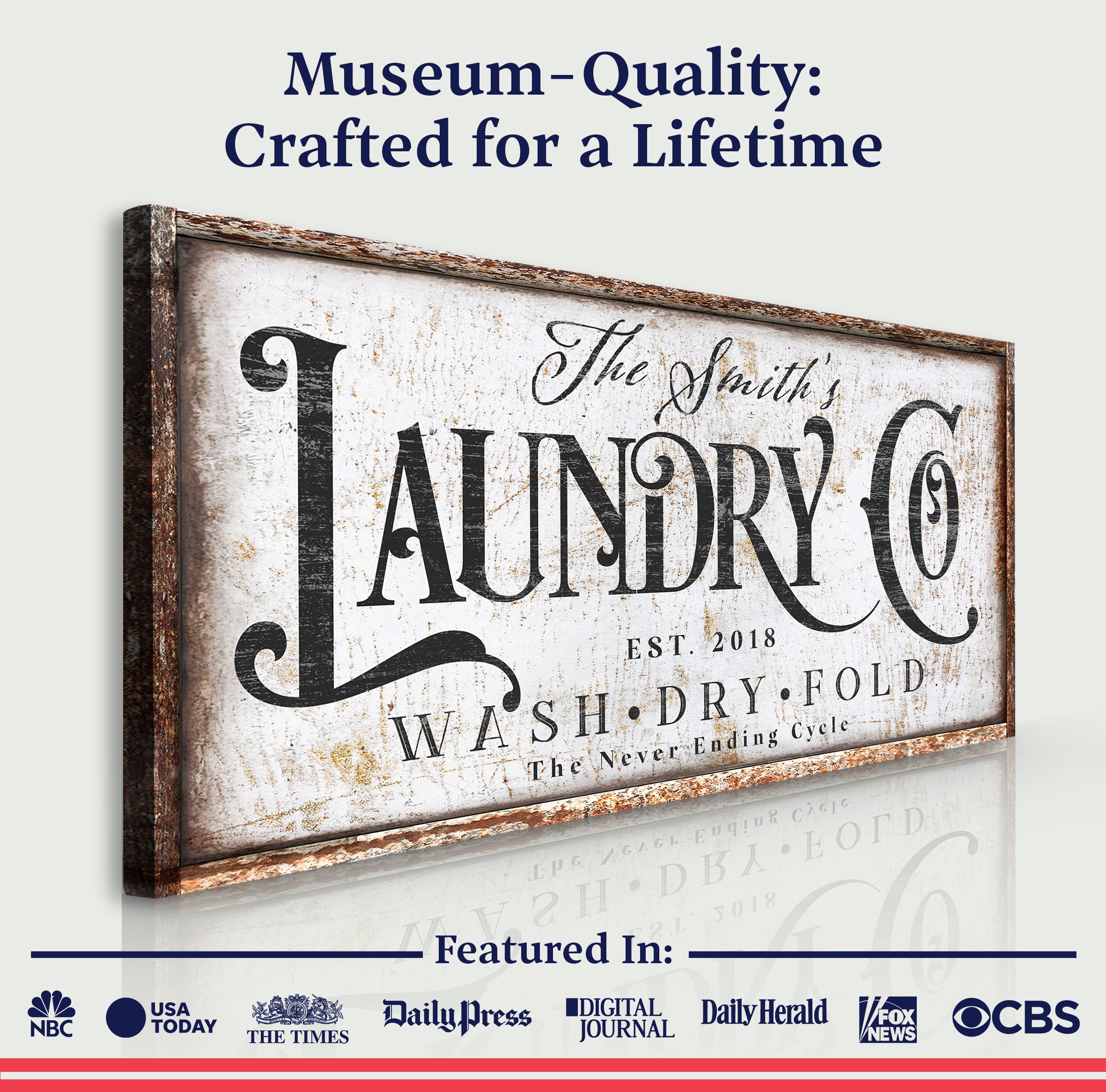 The Never Ending Cycle Laundry Sign on sale at MyriadMart