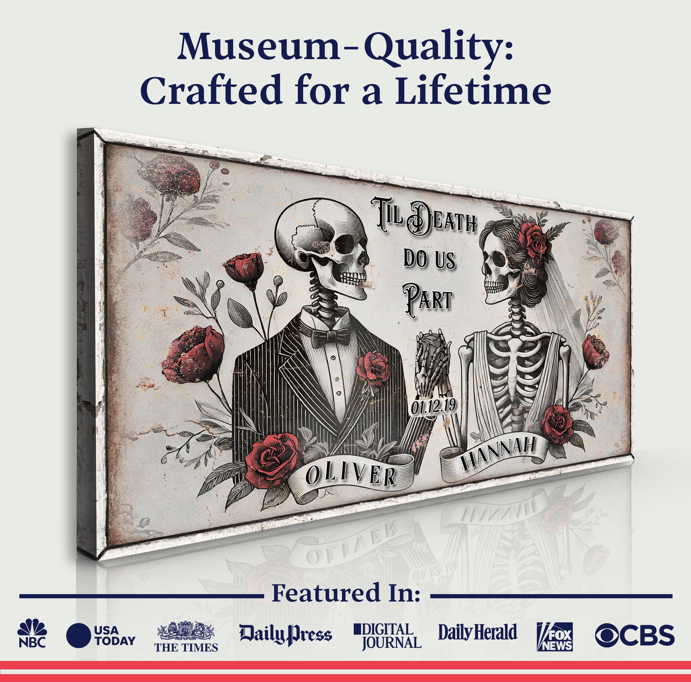 Till Death Do Us Part Skeleton Couple Sign II on sale at MyriadMart