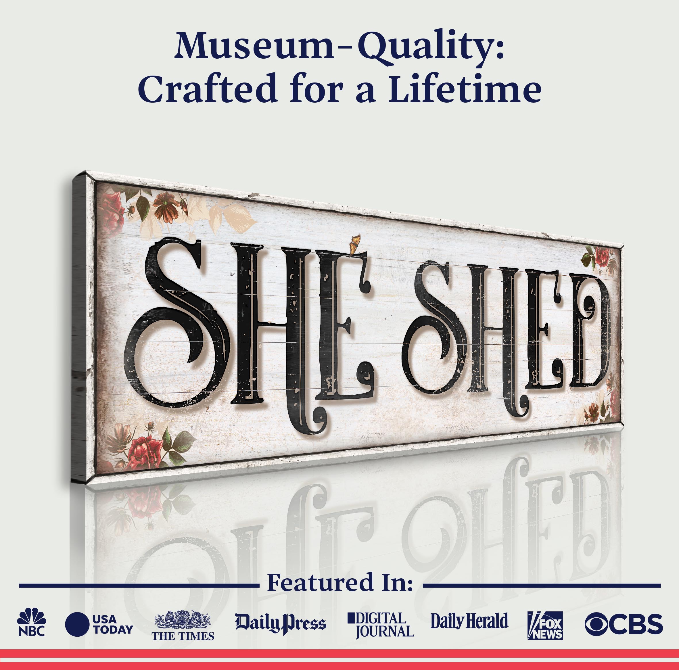 Personalized She Shed Sign XV on sale at MyriadMart