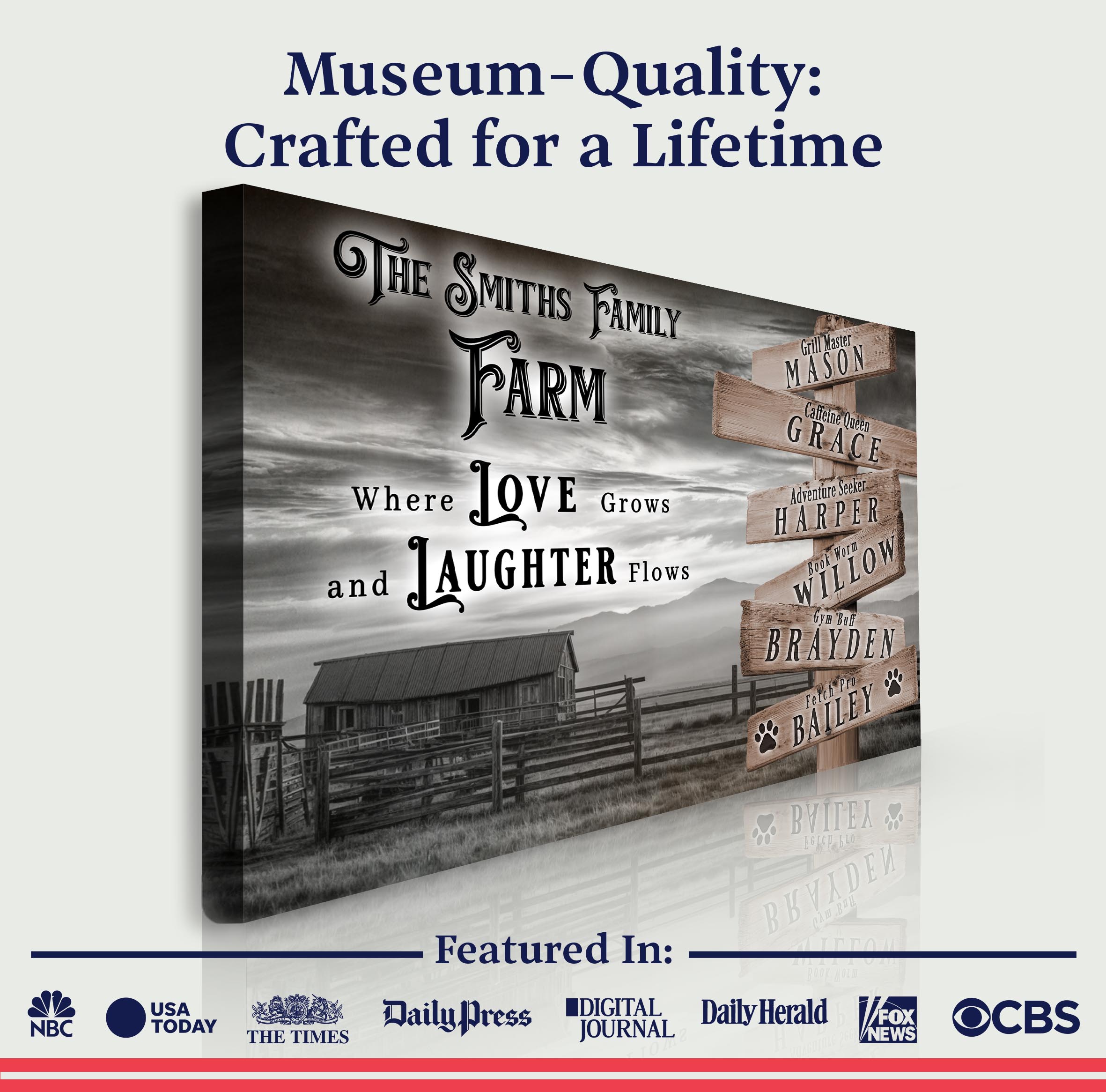 Where Love Grows And Laughter Flows Family Farm Names Sign on sale at MyriadMart