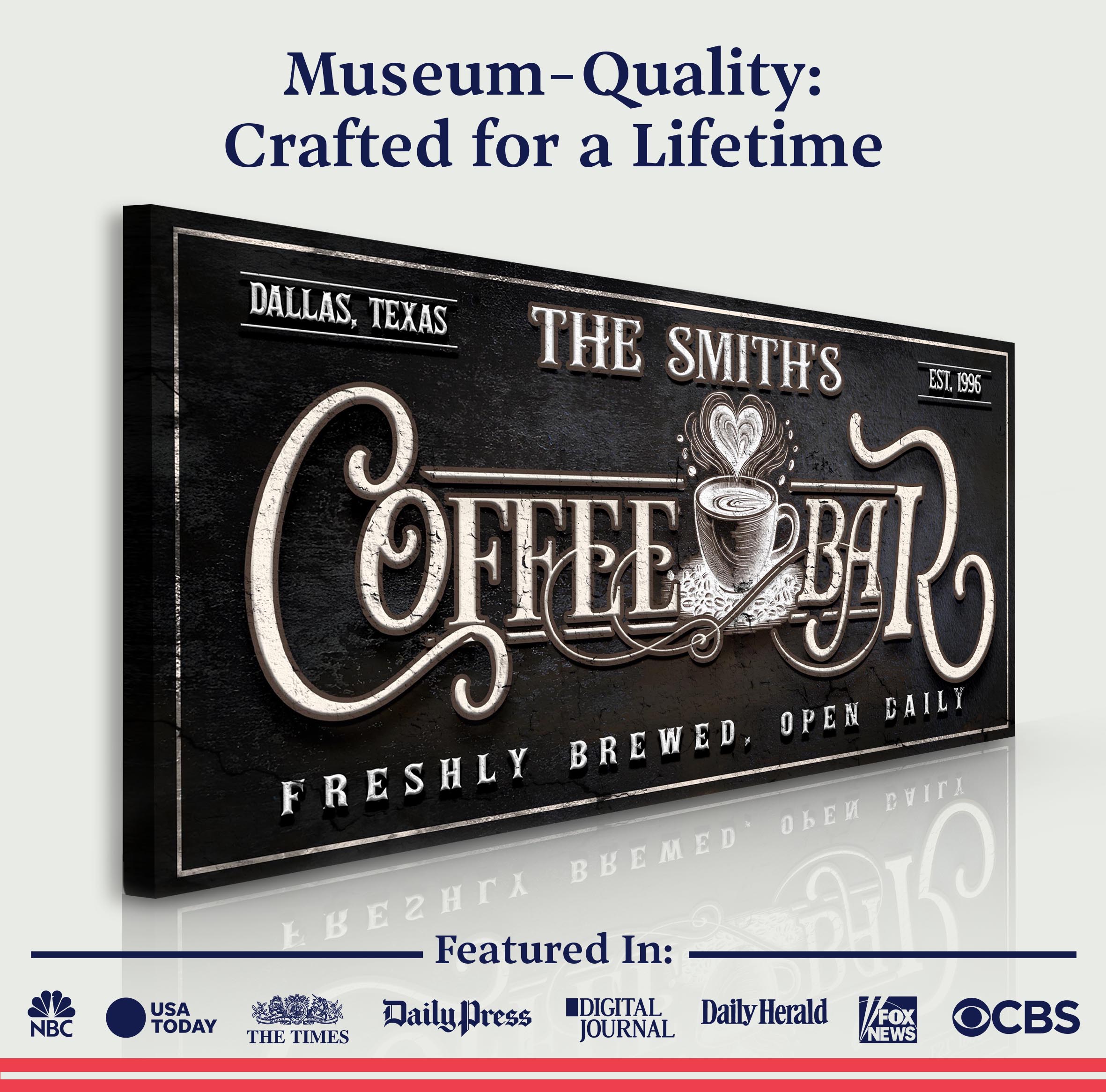 Personalized Coffee Bar Sign on sale at MyriadMart