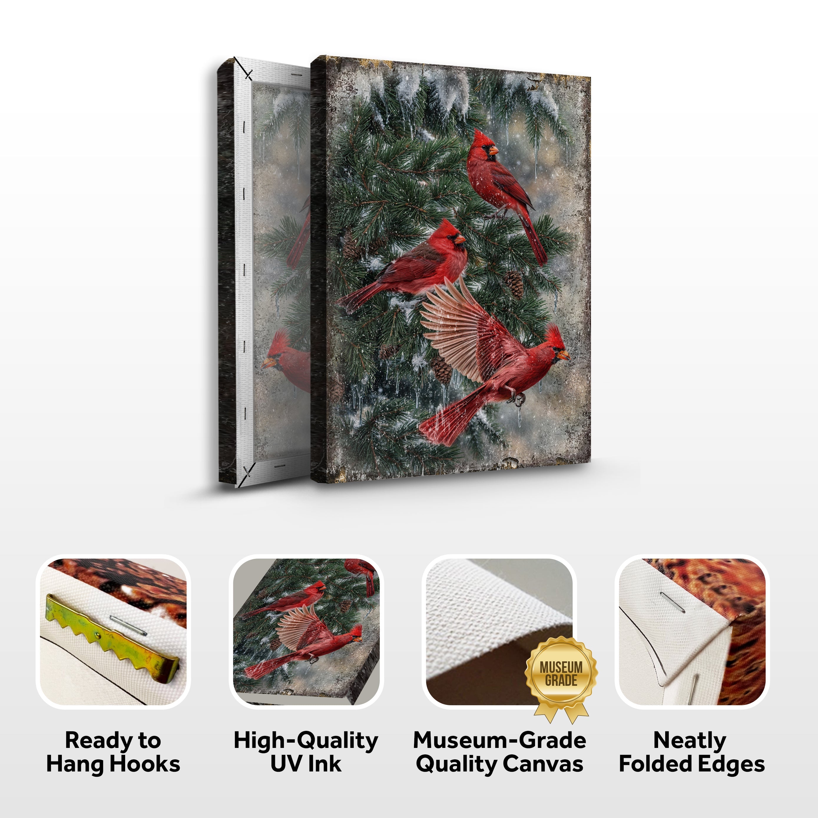 Vintage Cardinal Christmas Wall Art II on sale at MyriadMart