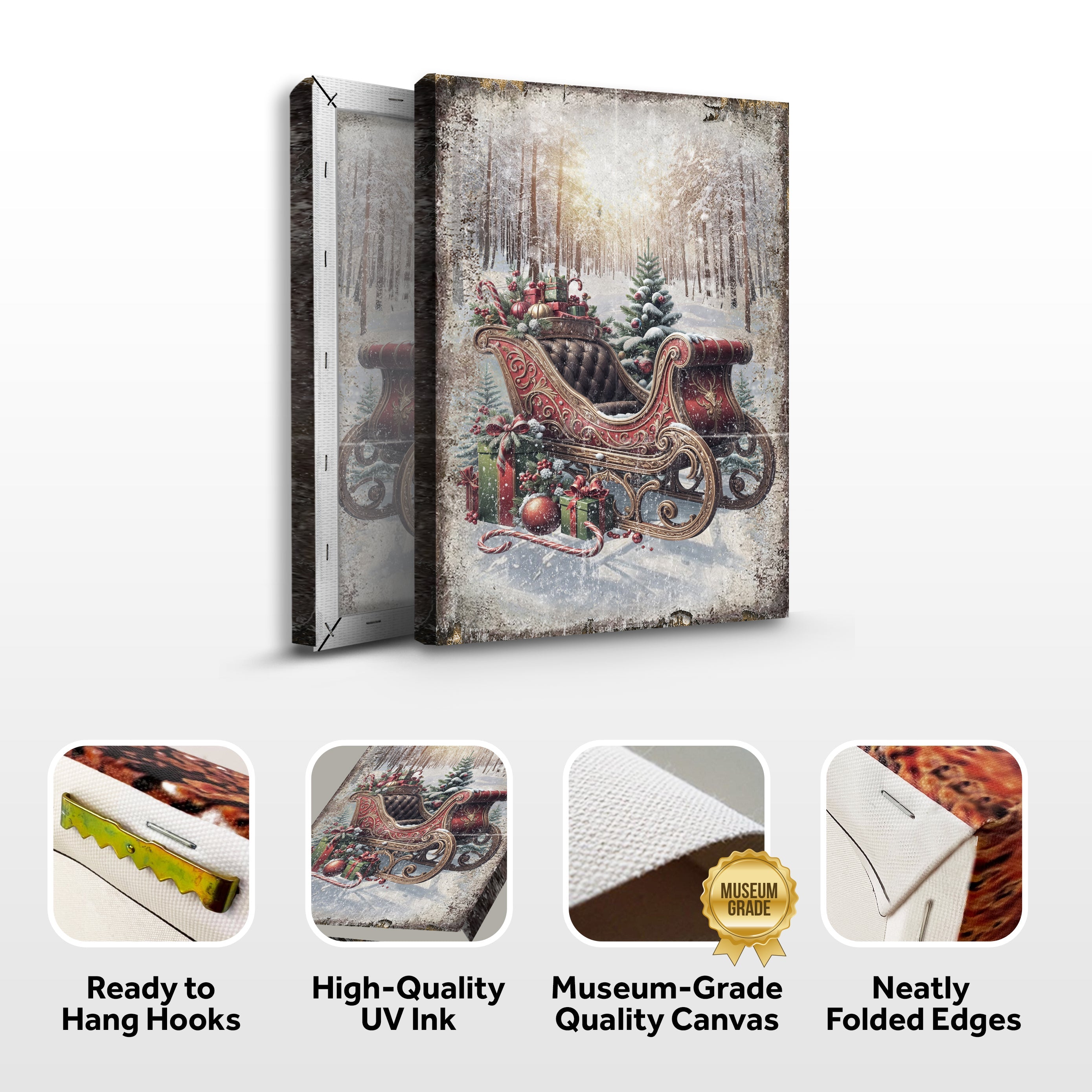 Vintage Christmas Sleigh Sled Wall Art on sale at MyriadMart