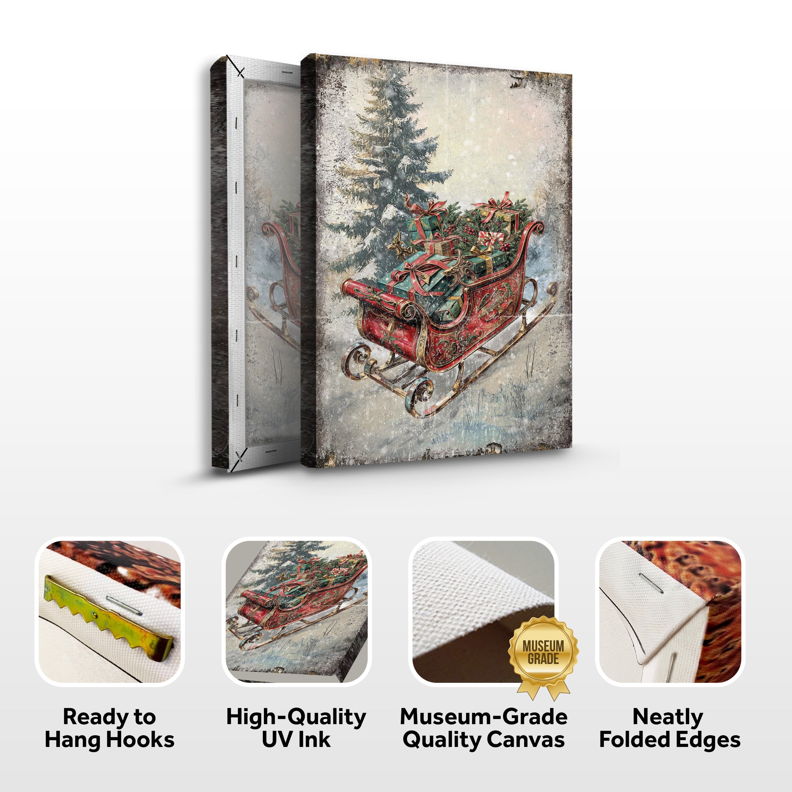 Vintage Christmas Sleigh Sled Wall Art II on sale at MyriadMart