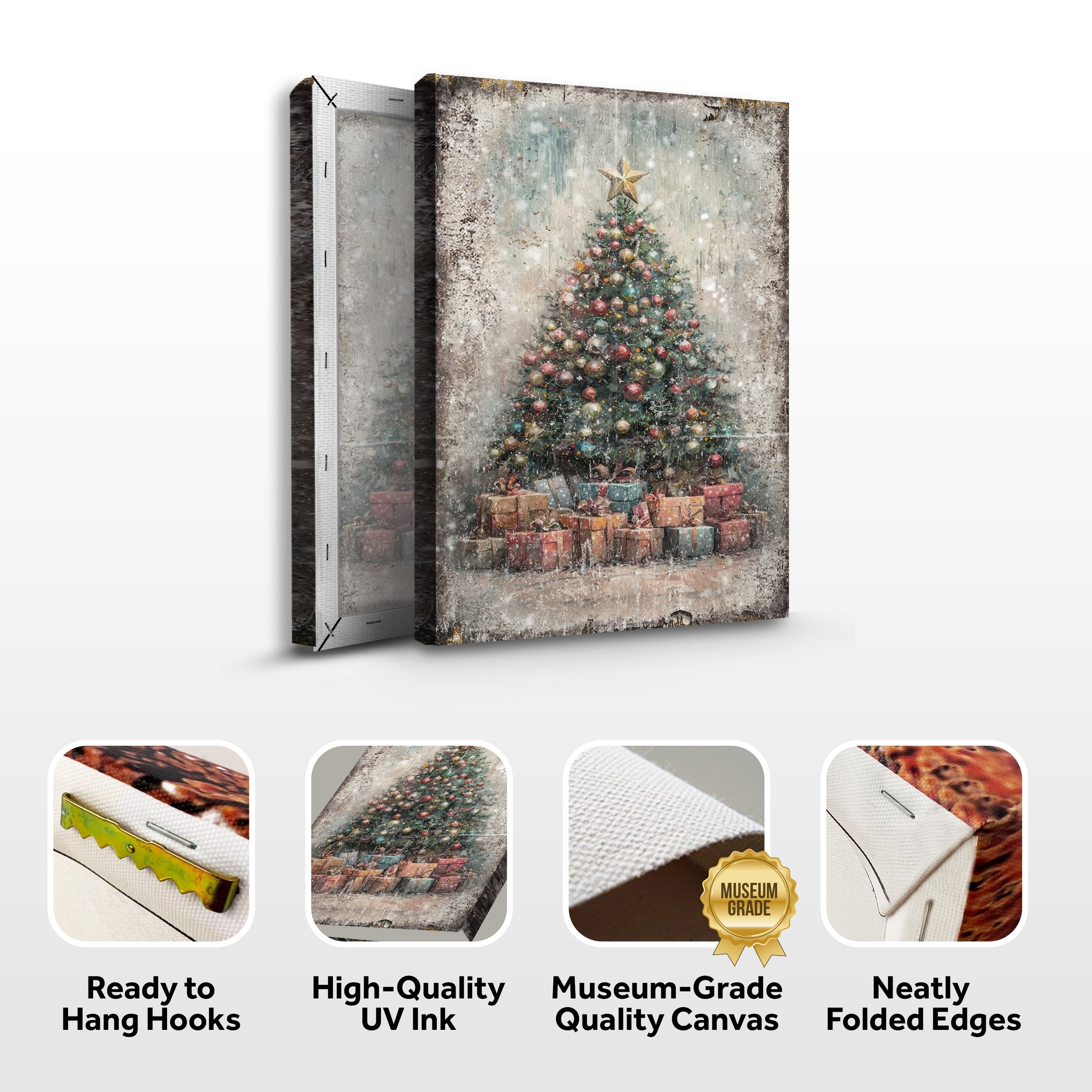 Vintage Christmas Tree With Gifts Wall Art on sale at MyriadMart