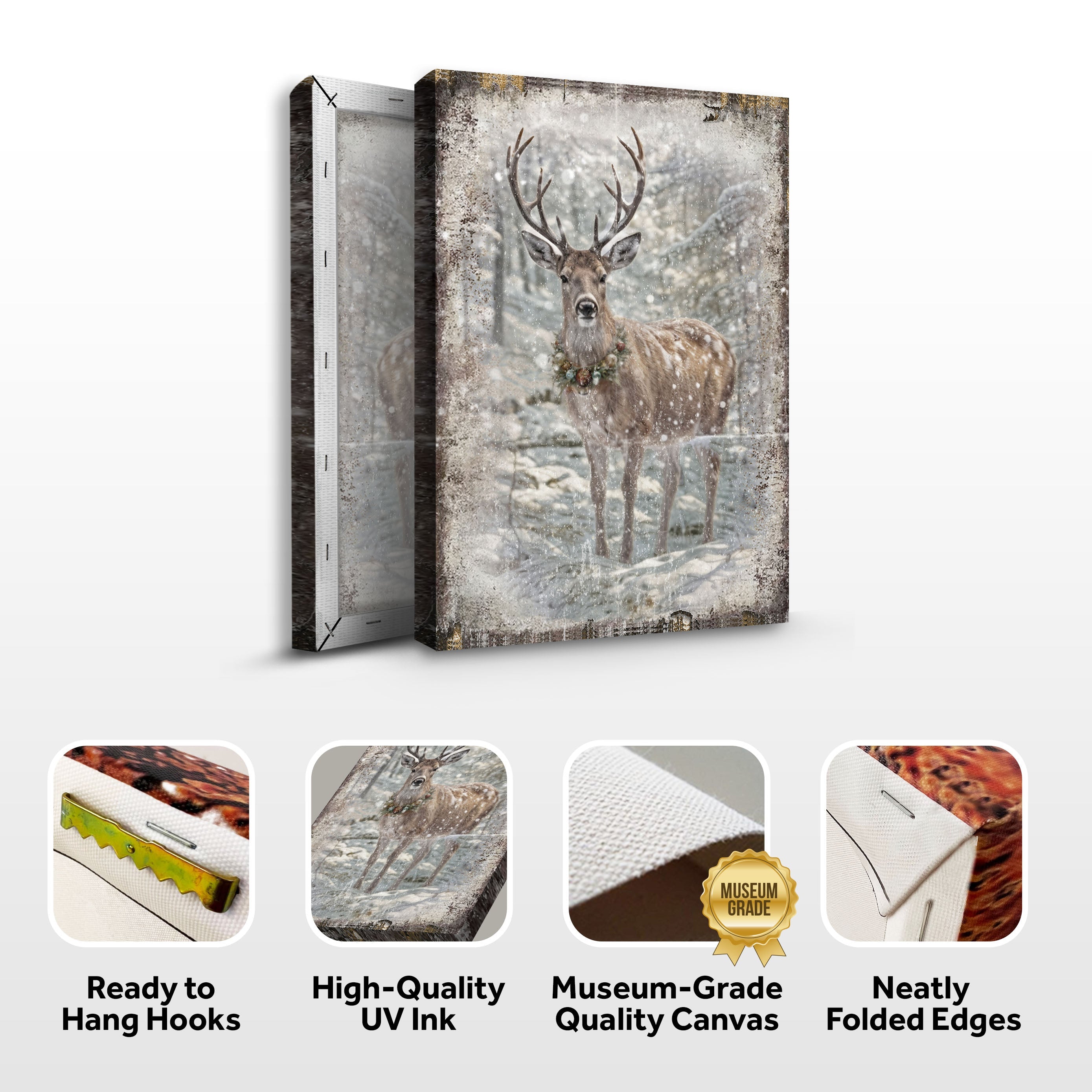 Vintage Winter Deer Christmas Wall Art III on sale at MyriadMart