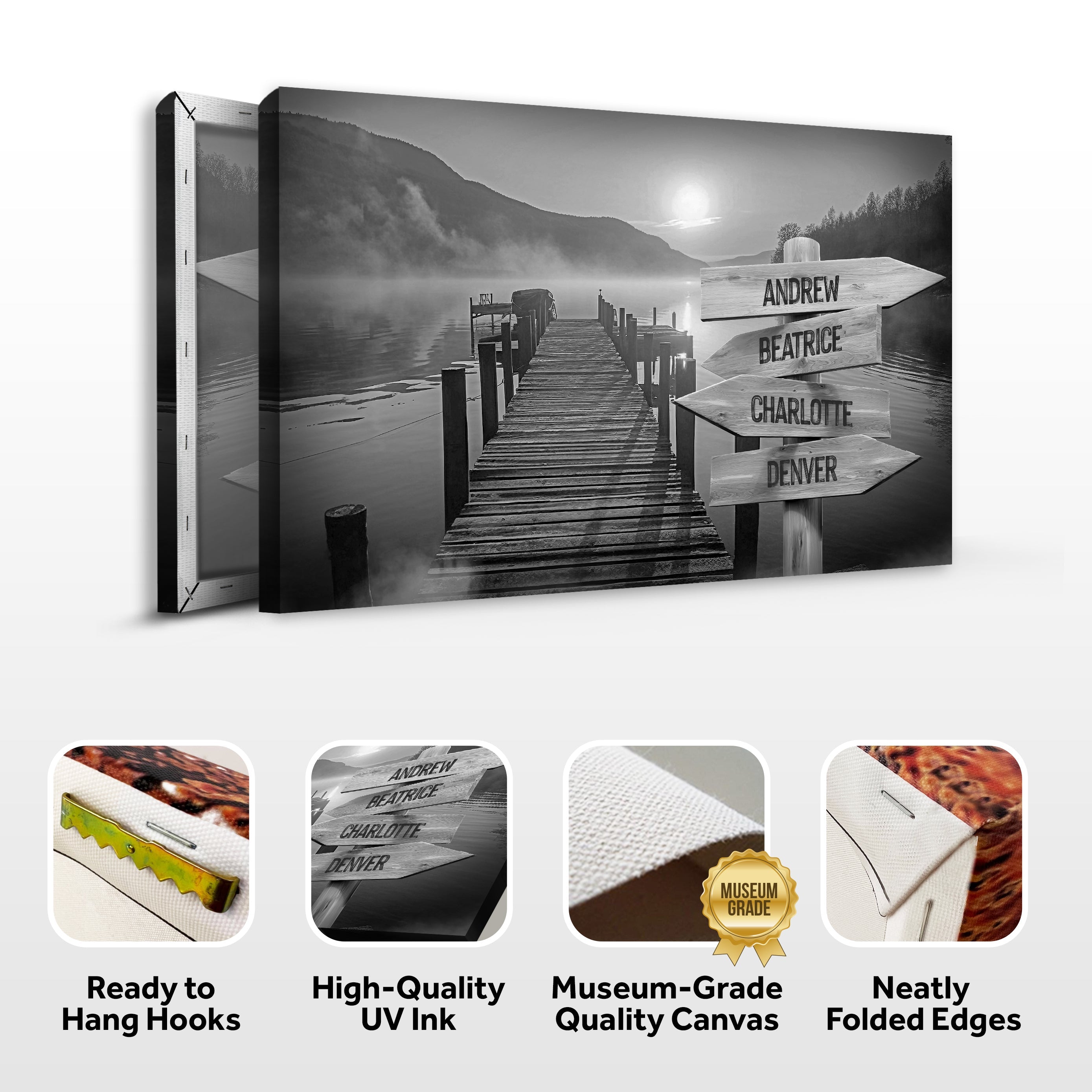 Family Names Lake Dock Sign on sale at MyriadMart