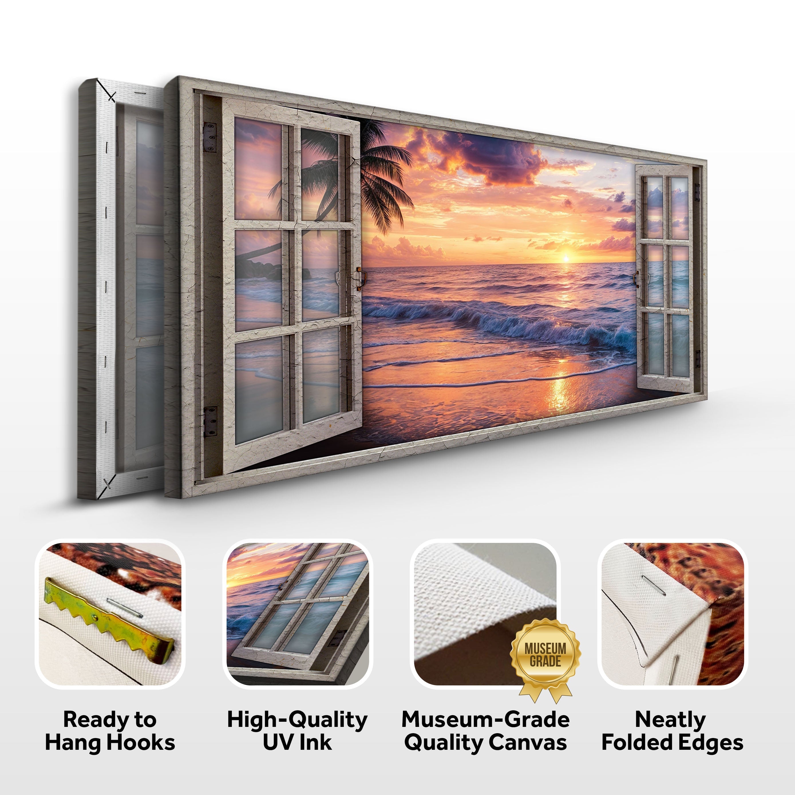 Sunset Beach Window Scenery Wall Art on sale at MyriadMart