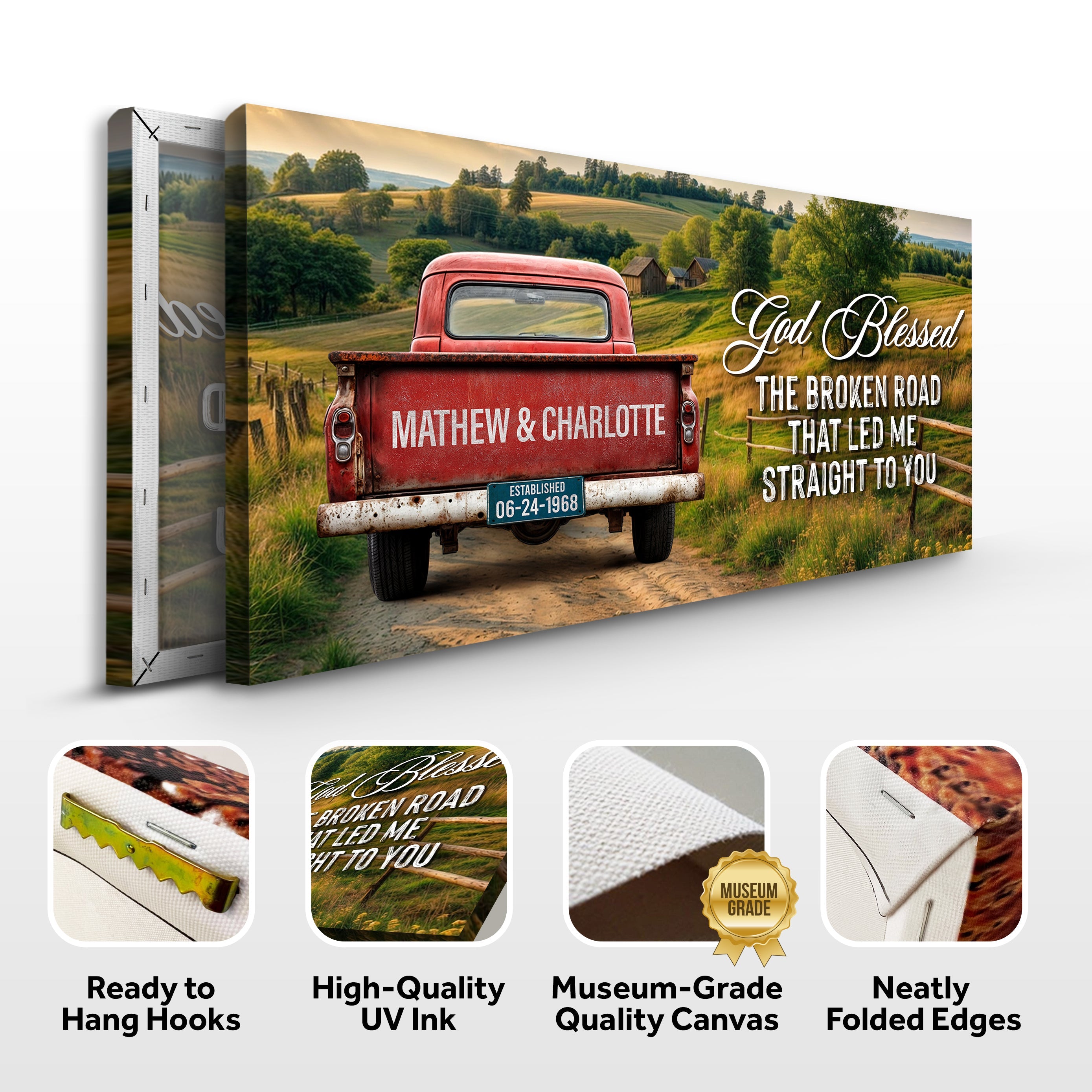 Custom Vintage Truck Couple Sign III on sale at MyriadMart