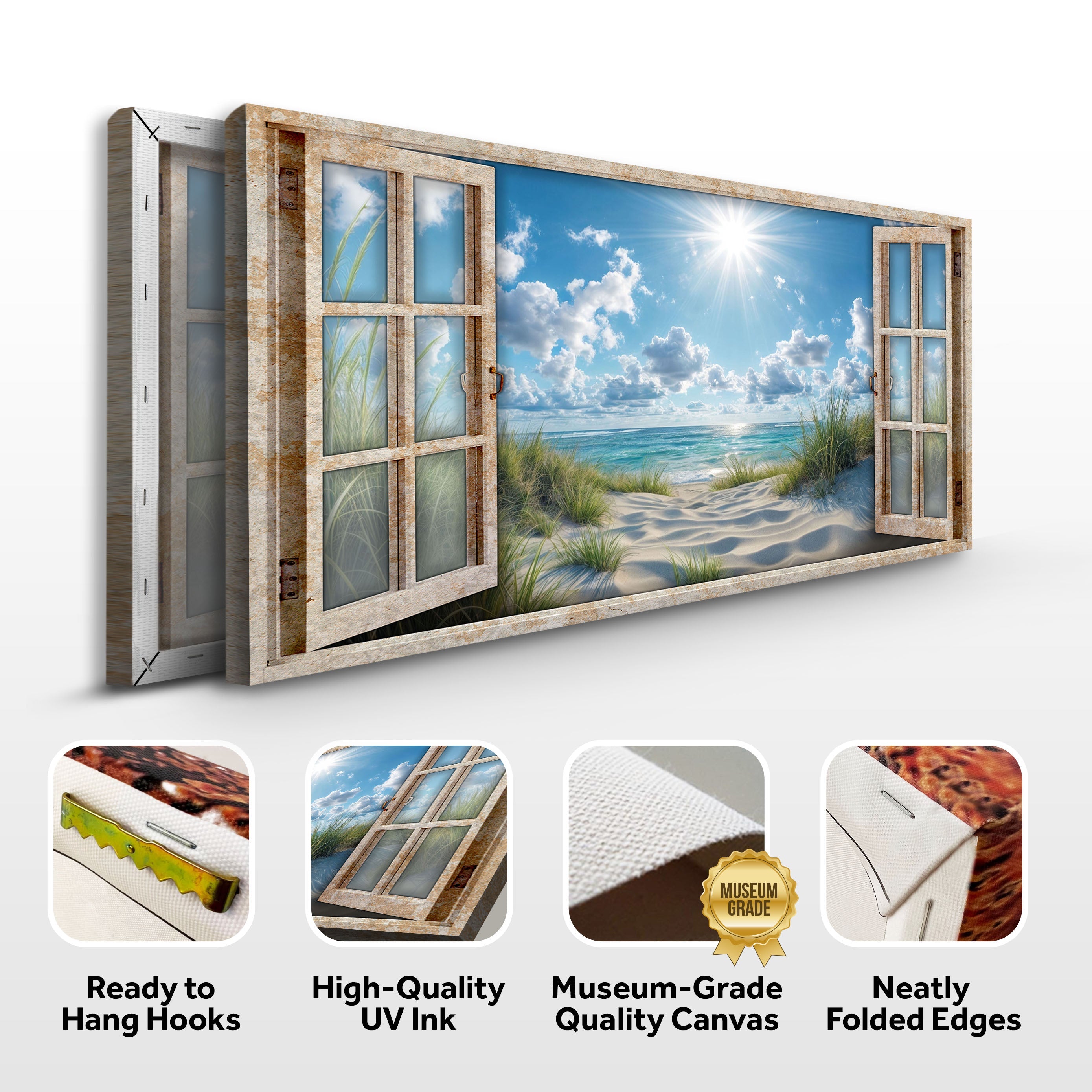 Morning Beach Window Scenery Wall Art on sale at MyriadMart