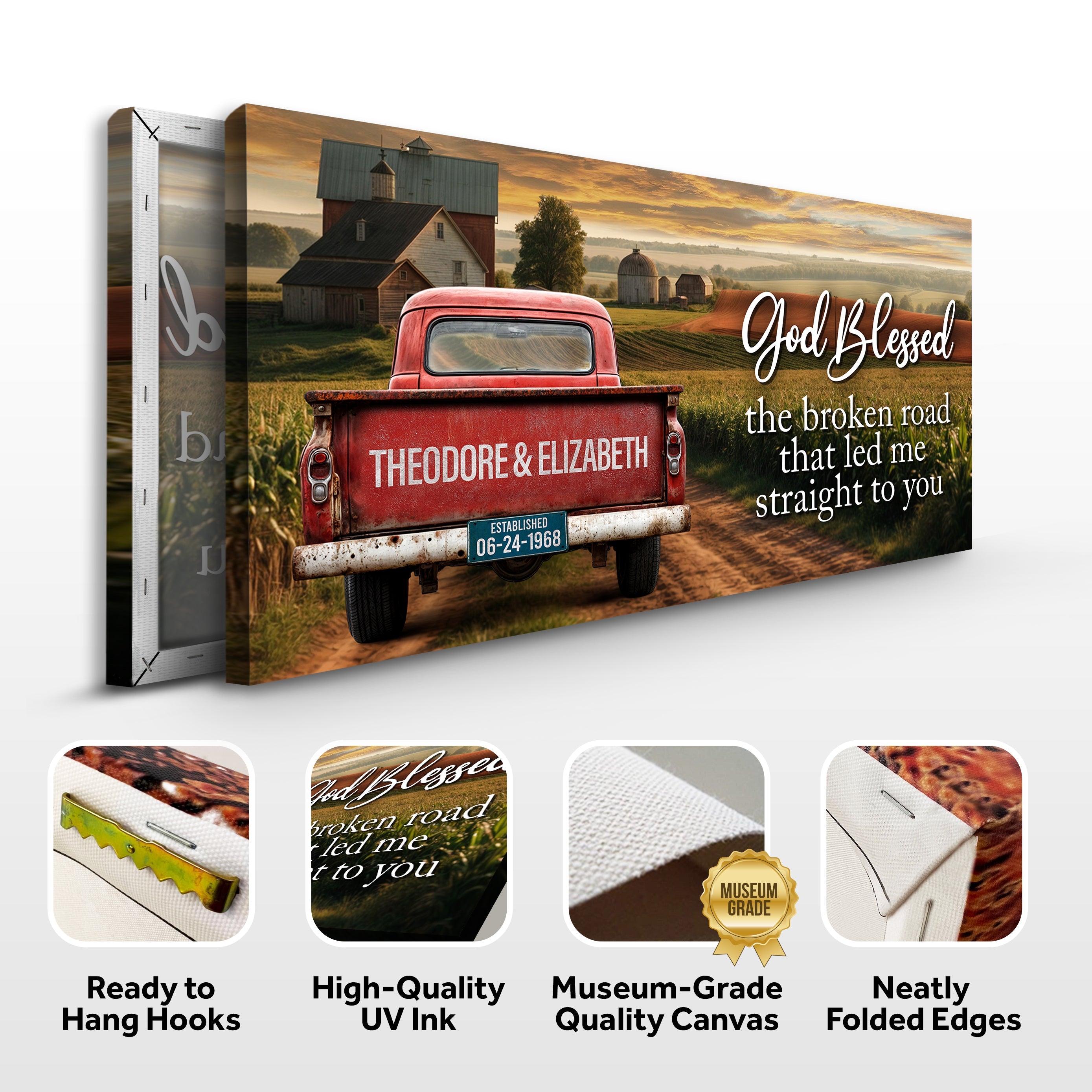 Custom Vintage Truck Couple Sign on sale at MyriadMart