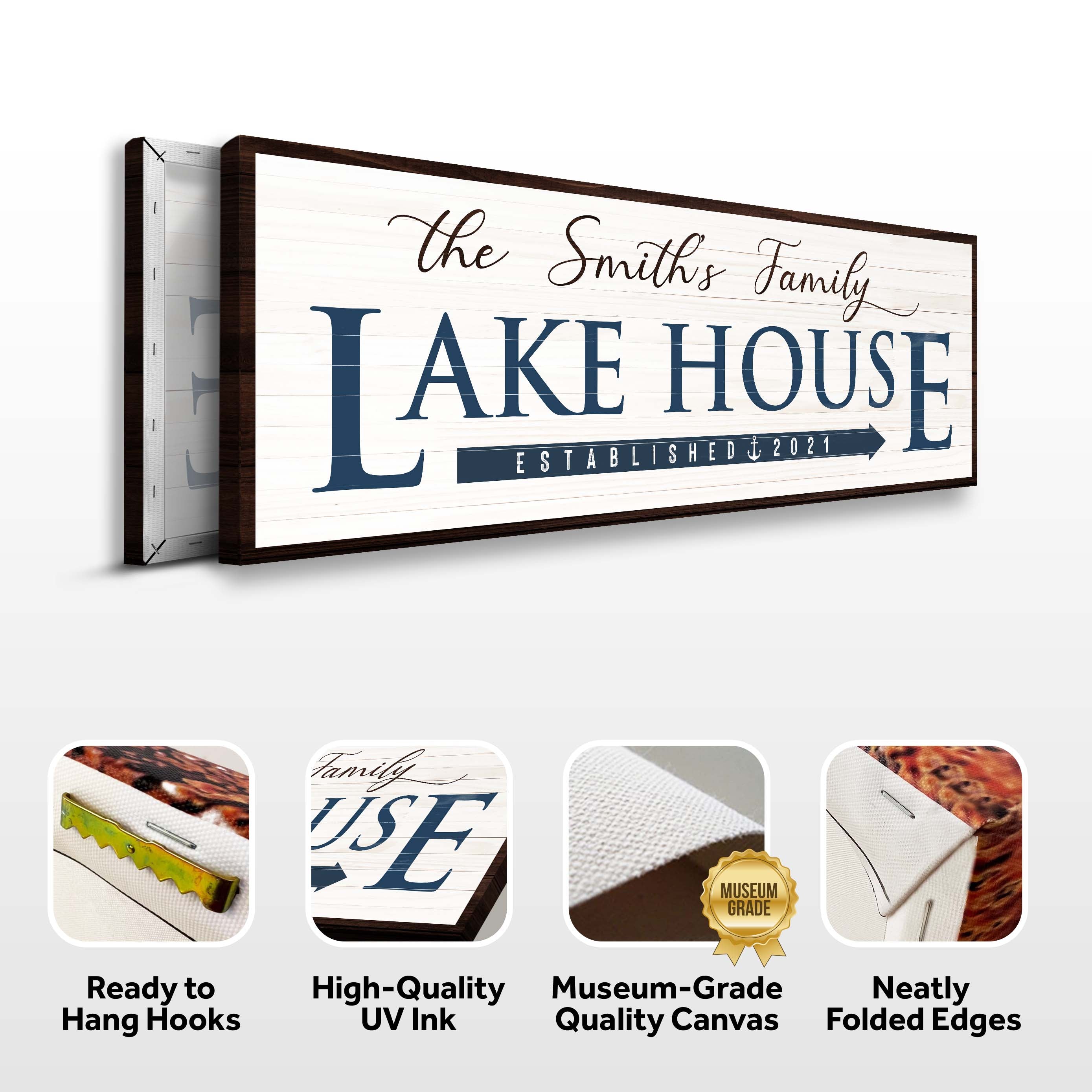 Family Lake House Arrow Sign III on sale at MyriadMart