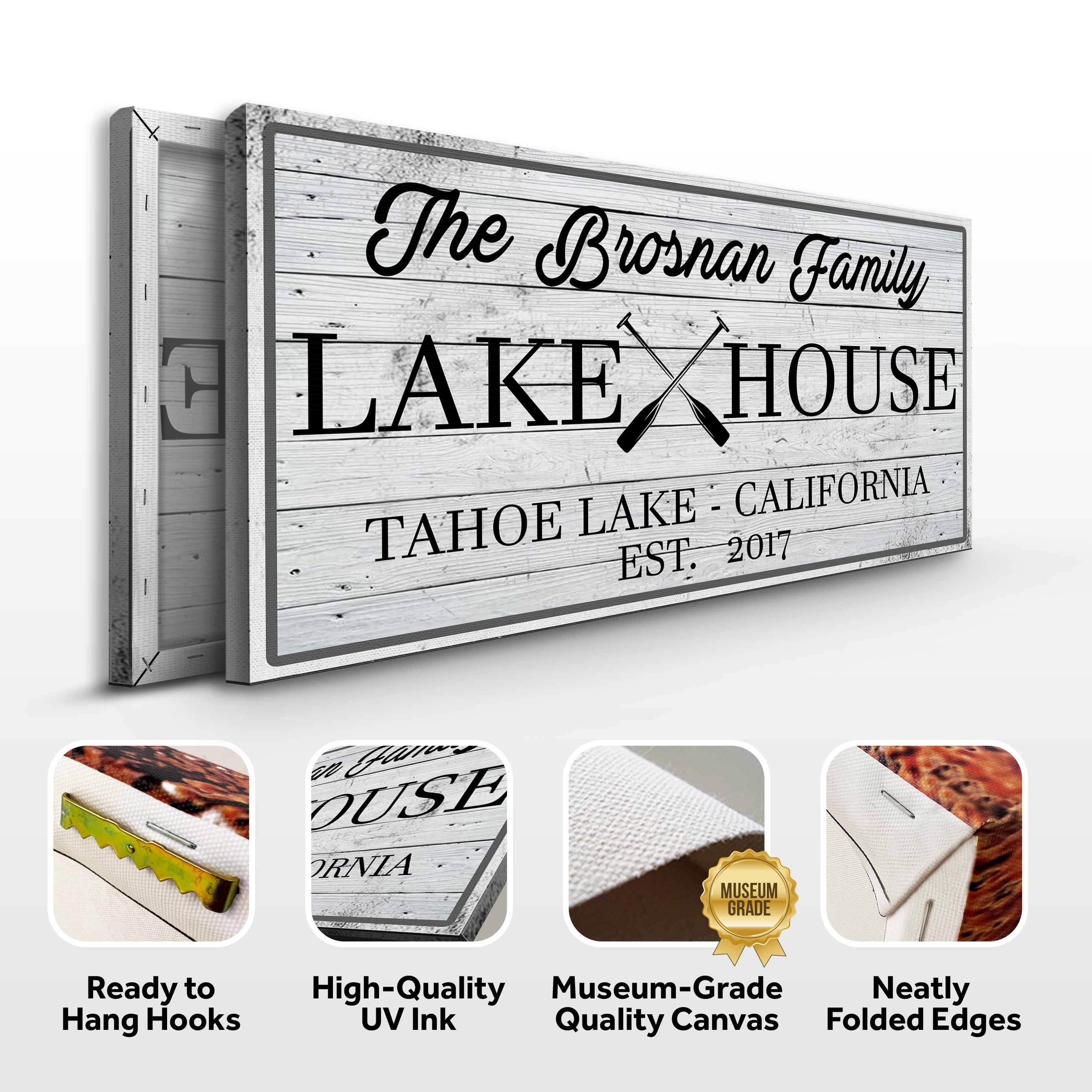 Family Lake House Paddle Sign on sale at MyriadMart
