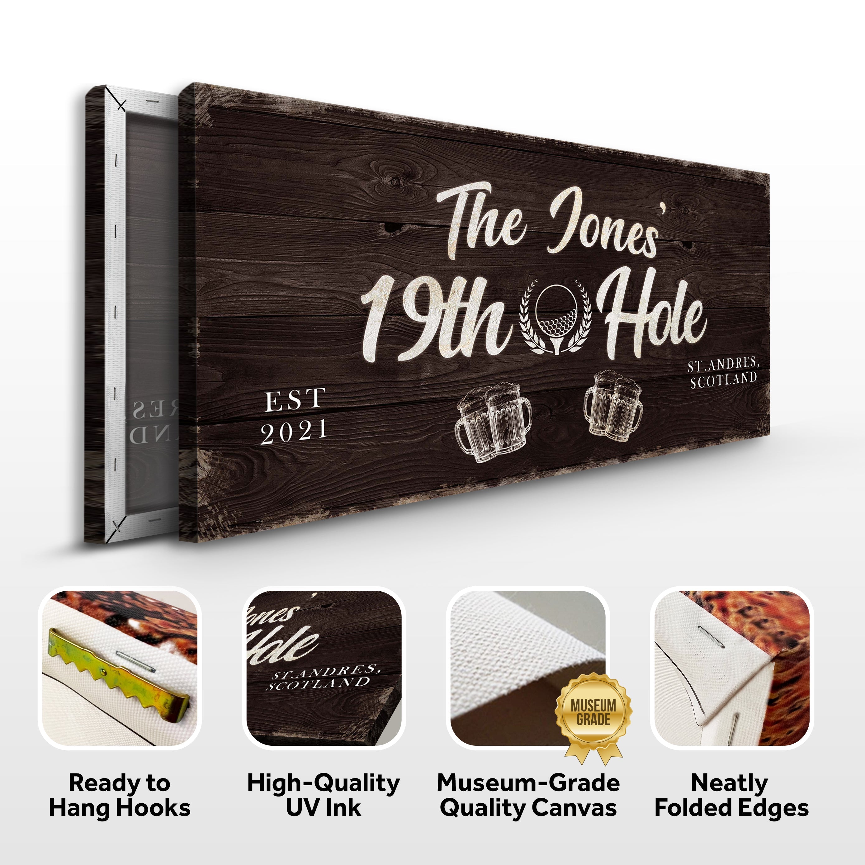 19th Hole Golf Personalized Sign II on sale at MyriadMart