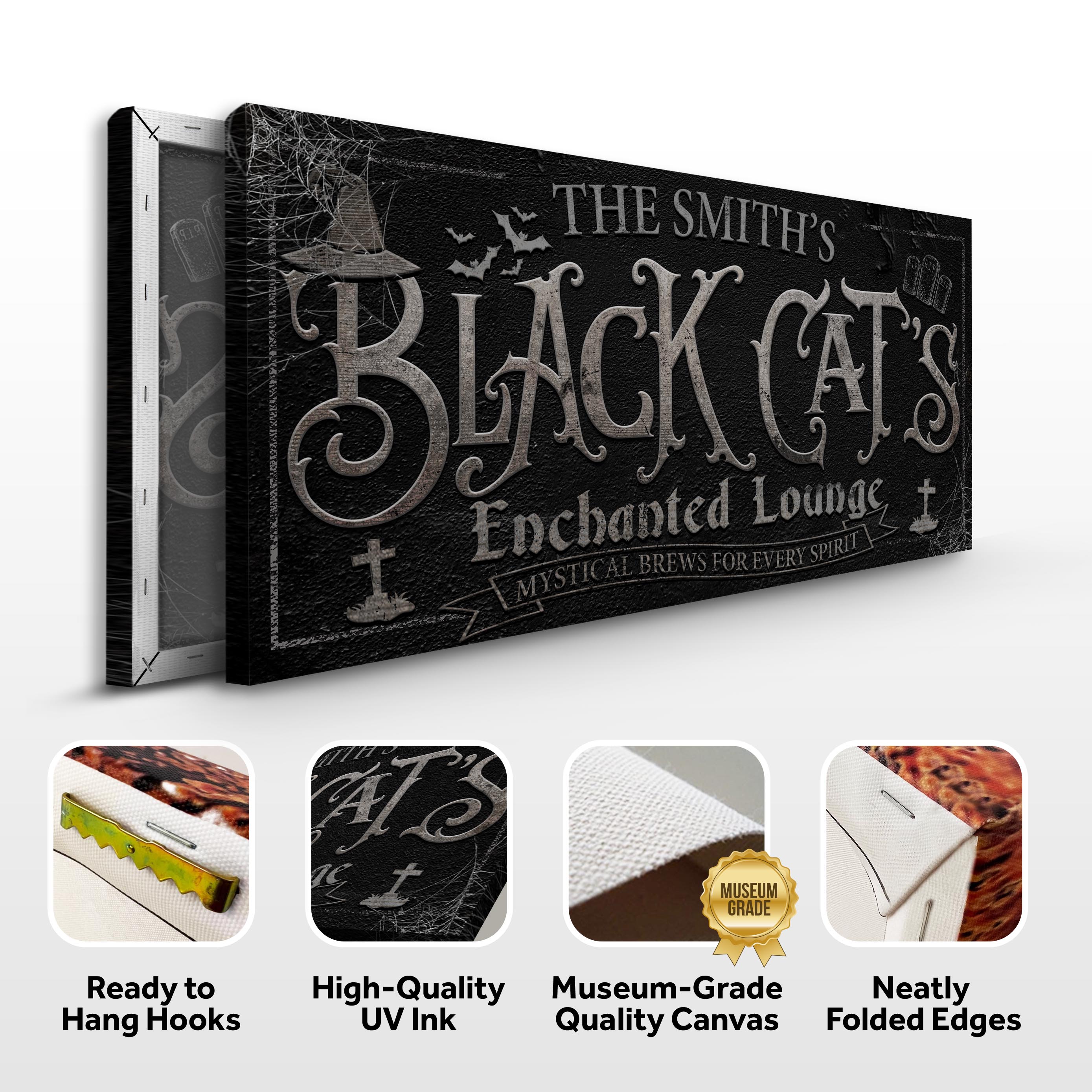 Black Cat's Enchanted Lounge Halloween Sign II on sale at MyriadMart