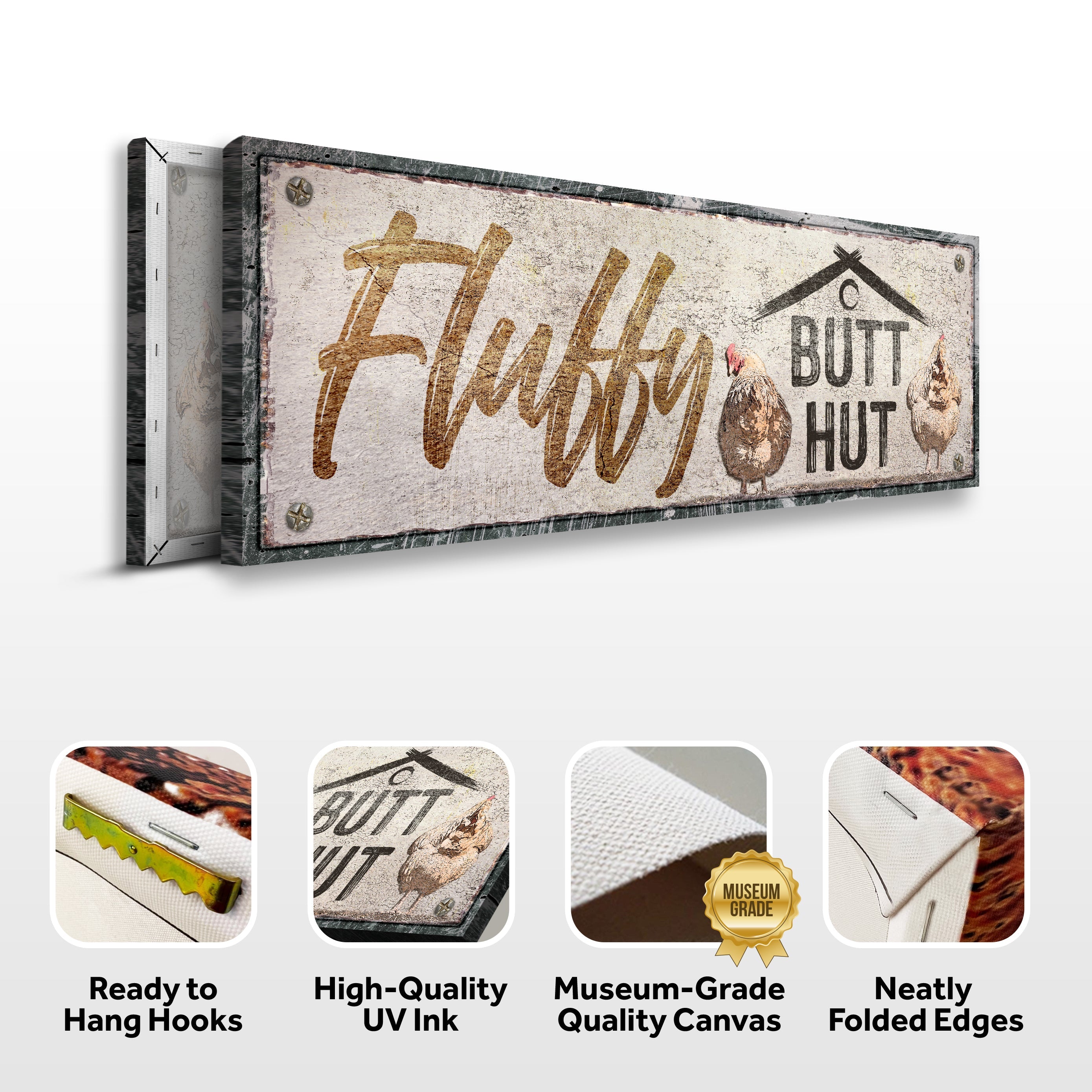 Fluffy Butt Hut Chicken Coop Sign II on sale at MyriadMart
