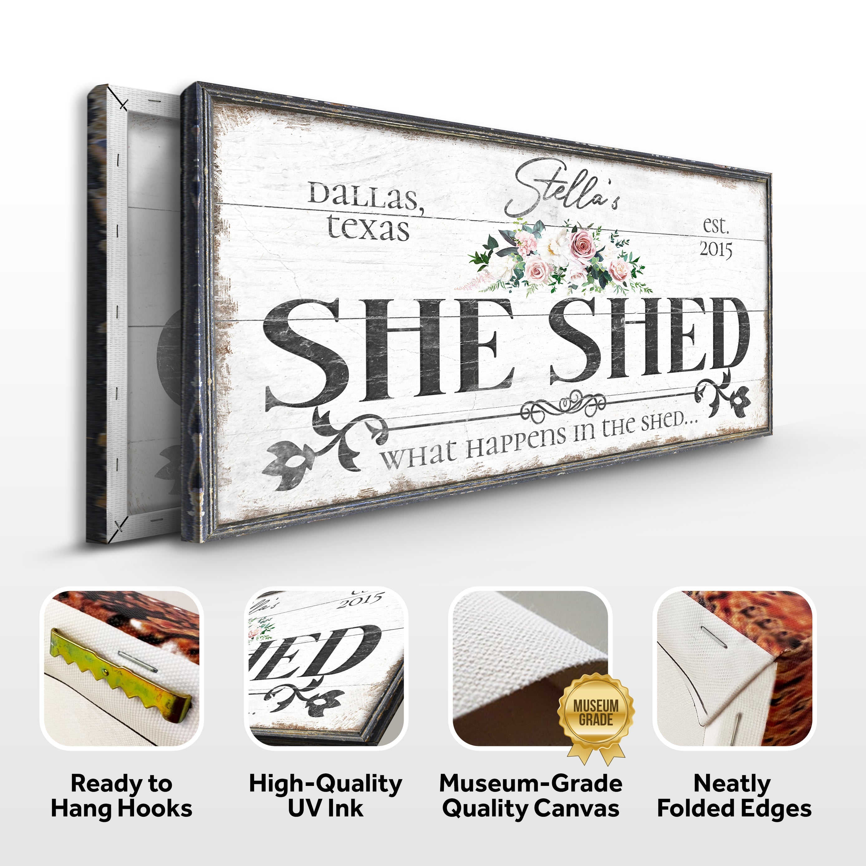 Personalized She Shed Sign VII on sale at MyriadMart