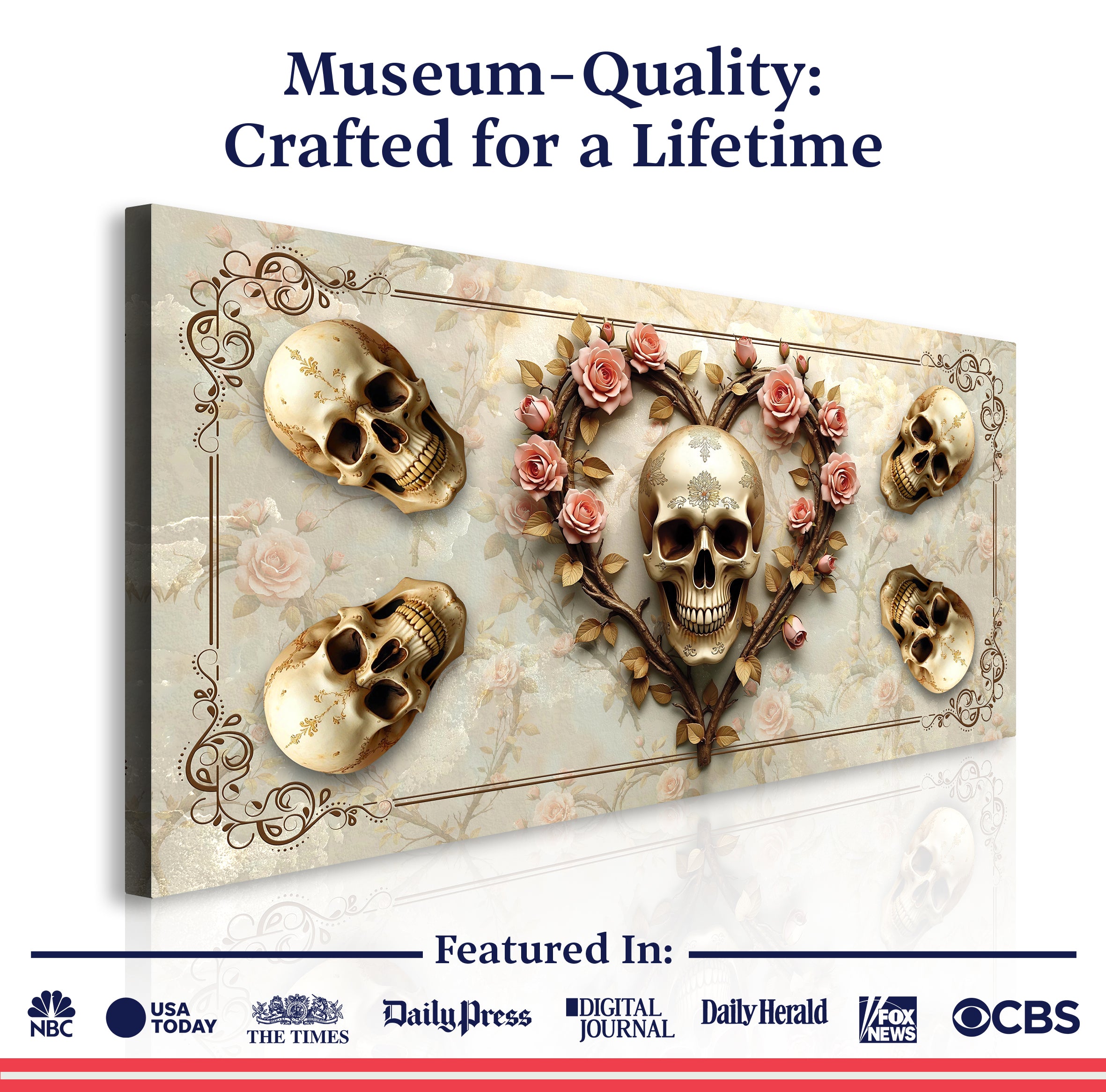 3D Vintage Skull Wall Art on sale at MyriadMart