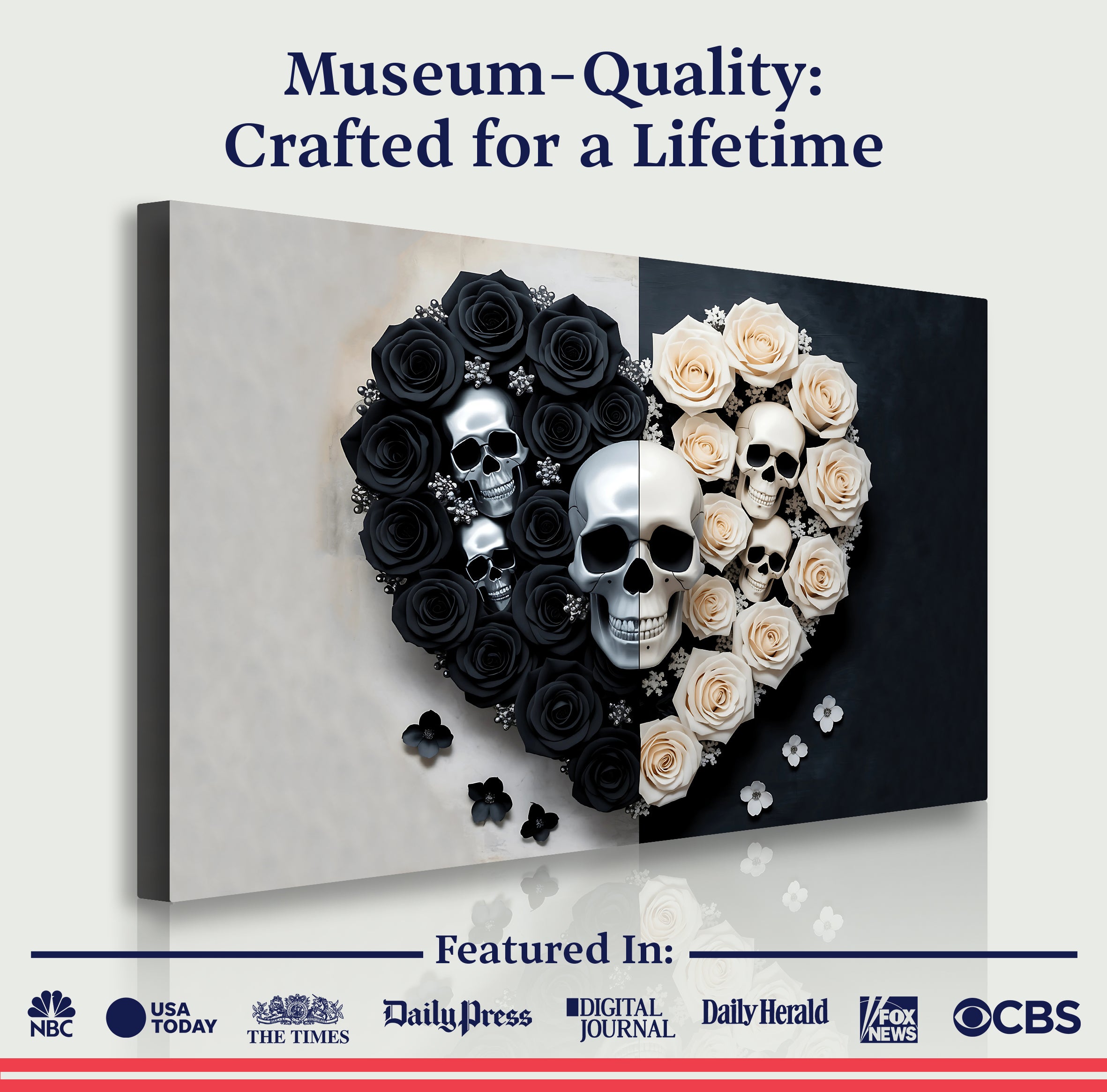 Skull and Flowers Wall Art XIII on sale at MyriadMart