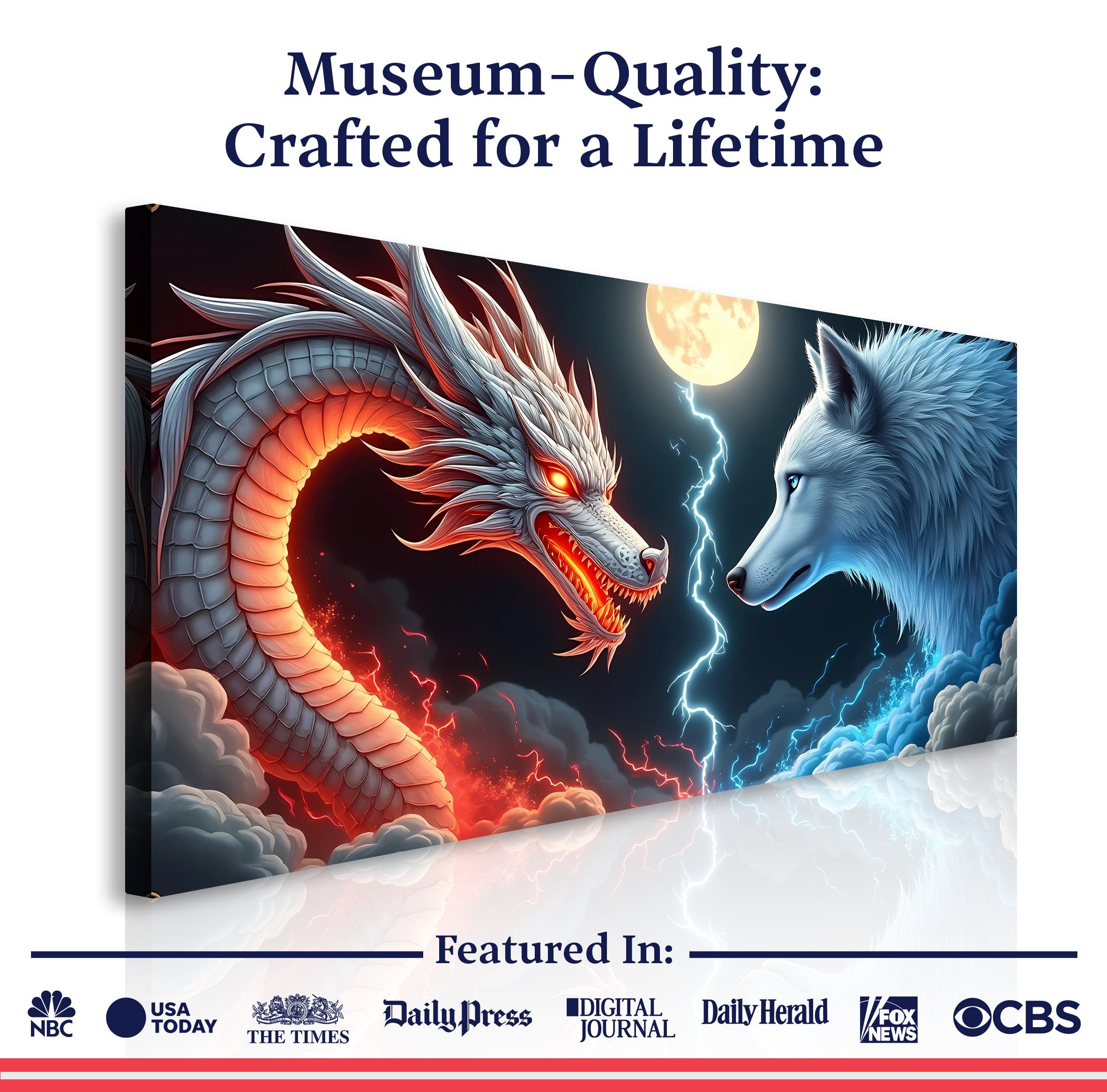 3D Dragon and Wolf Wall Art III on sale at MyriadMart