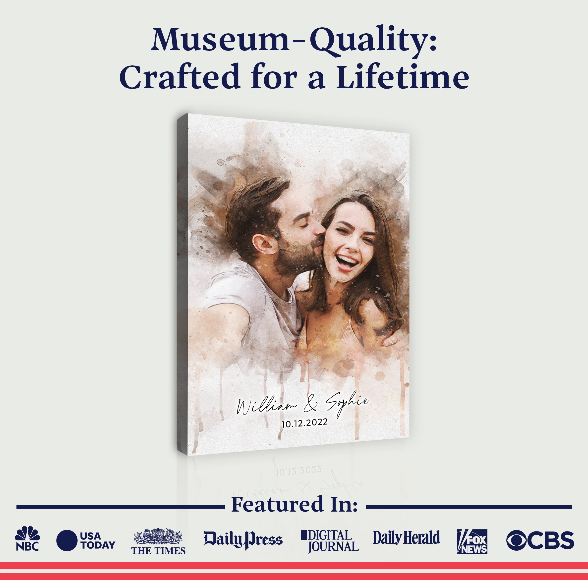 Custom Couple Watercolor Portrait on sale at MyriadMart