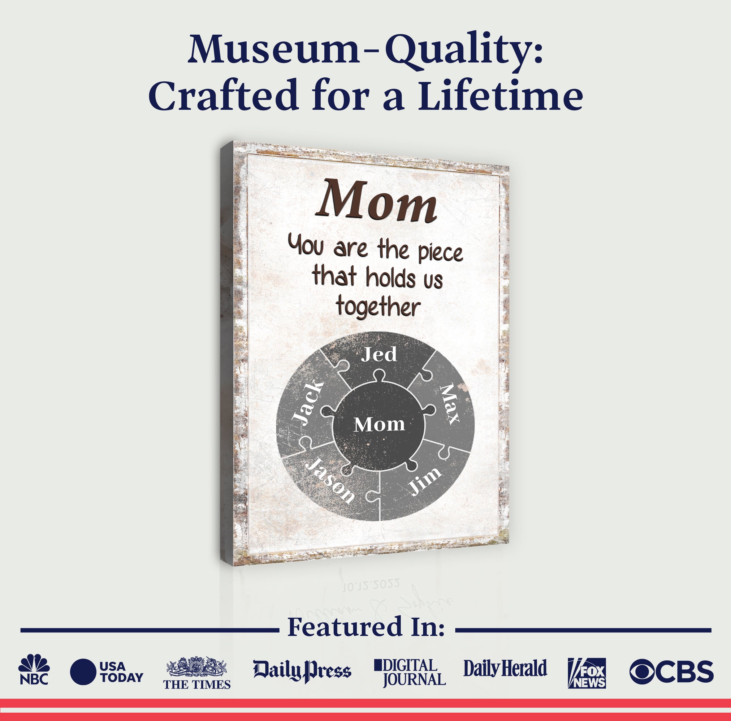 Mom Personalized Puzzle Sign on sale at MyriadMart