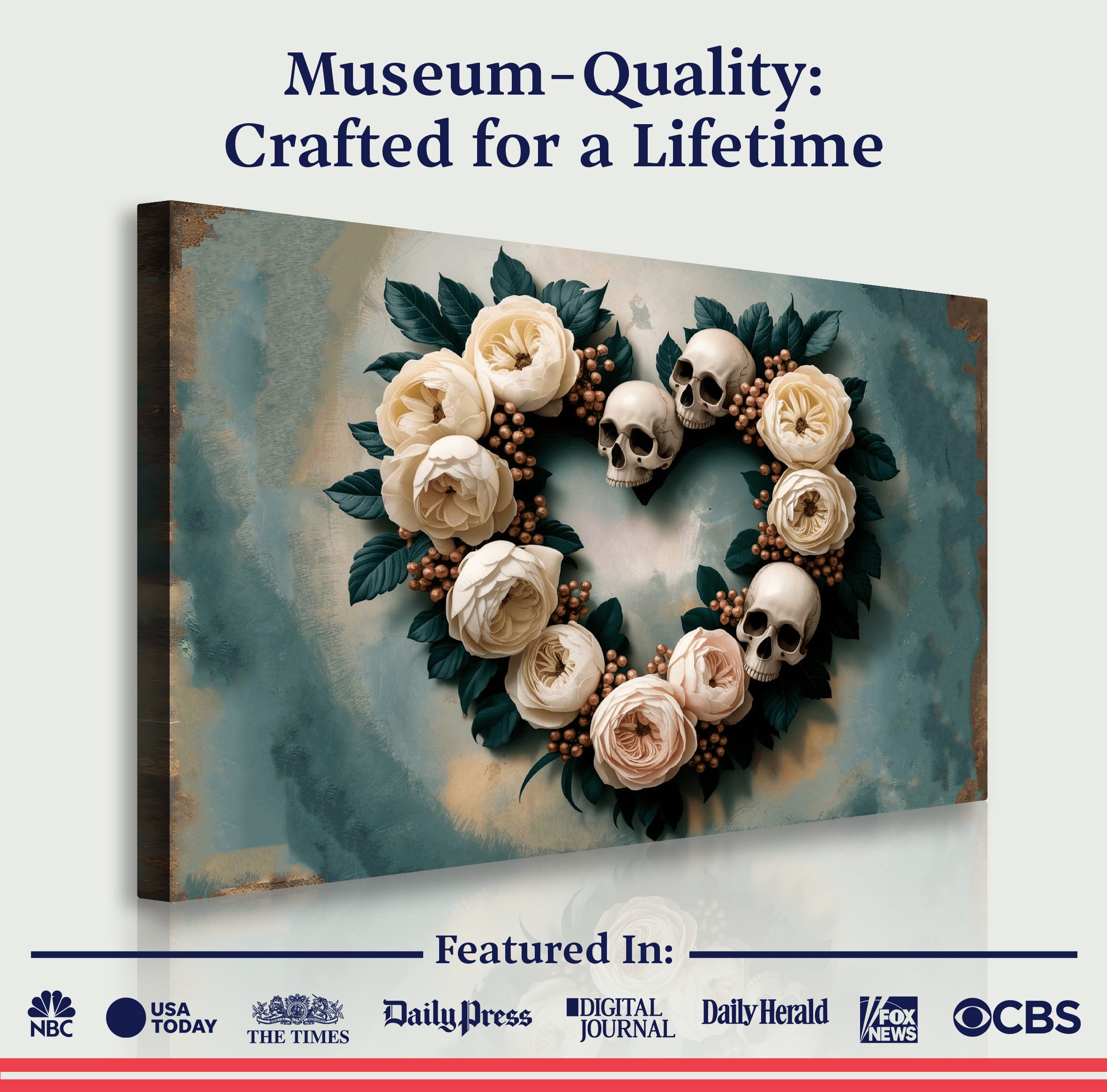 Skull and Flowers Wall Art III on sale at MyriadMart