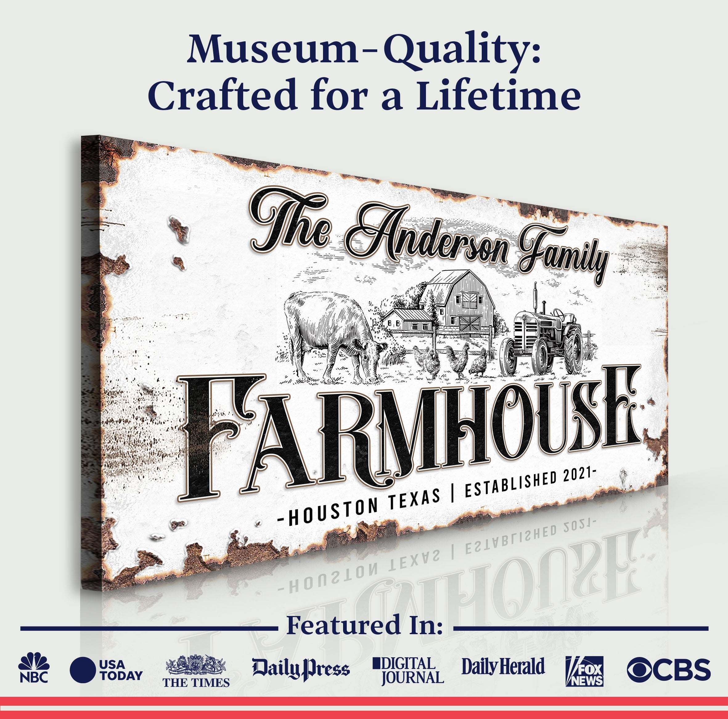 Personalized Farmhouse Sign III on sale at MyriadMart