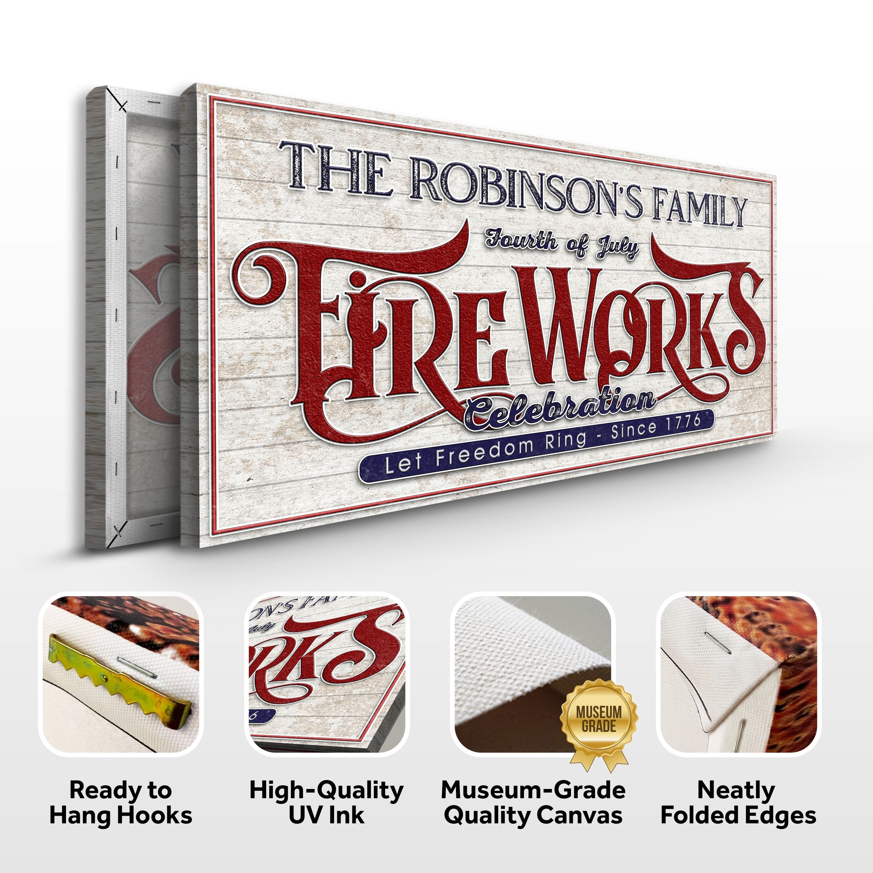 4th of July Fireworks Celebration Personalized Sign on sale at MyriadMart