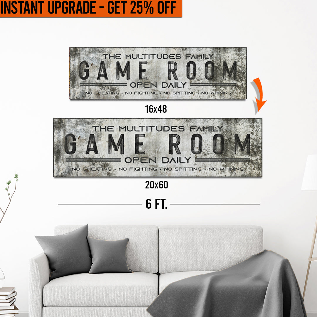 Upgrade Your 16x48 Inches 'Family Game Room' Style 2 Canvas To 20x60 Inches on sale at MyriadMart