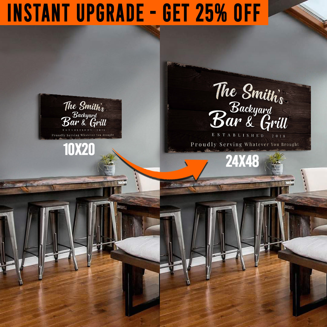 Upgrade Your 'Backyard Bar And Grill' Style 2 Canvas To 24x48 Inches Free Shipping on sale at MyriadMart