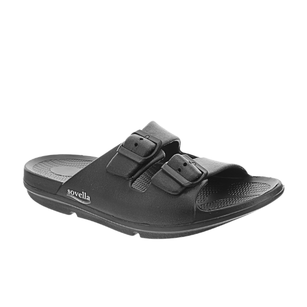 Sovella Active Recovery Sandals Women's PF Buckle Slide Black on sale at MyriadMart