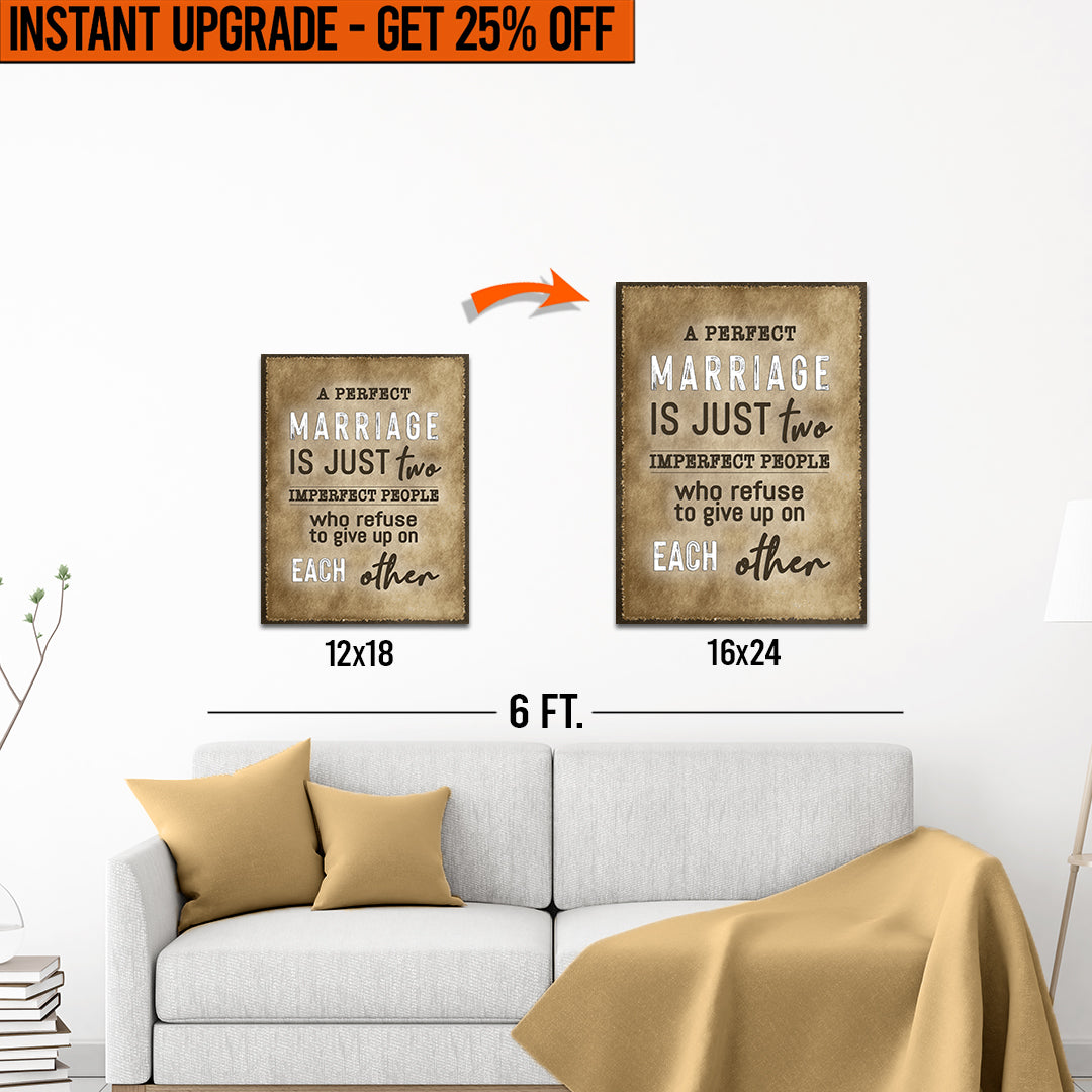 Upgrade Your 18x12 Inches 'A Perfect Marriage' Canvas To 24x16 Inches on sale at MyriadMart
