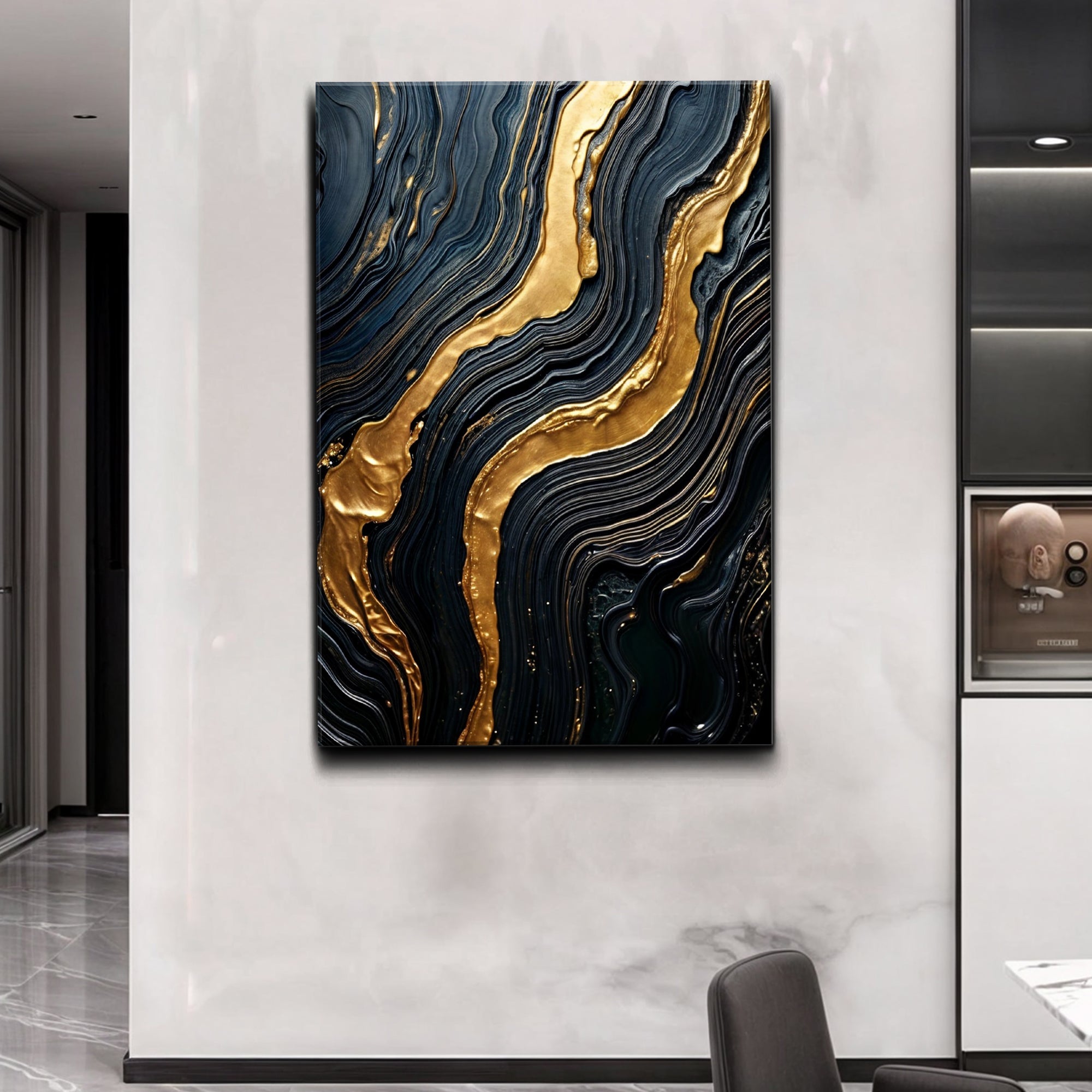 Modern Golden Lave Flow Wall Art on sale at MyriadMart