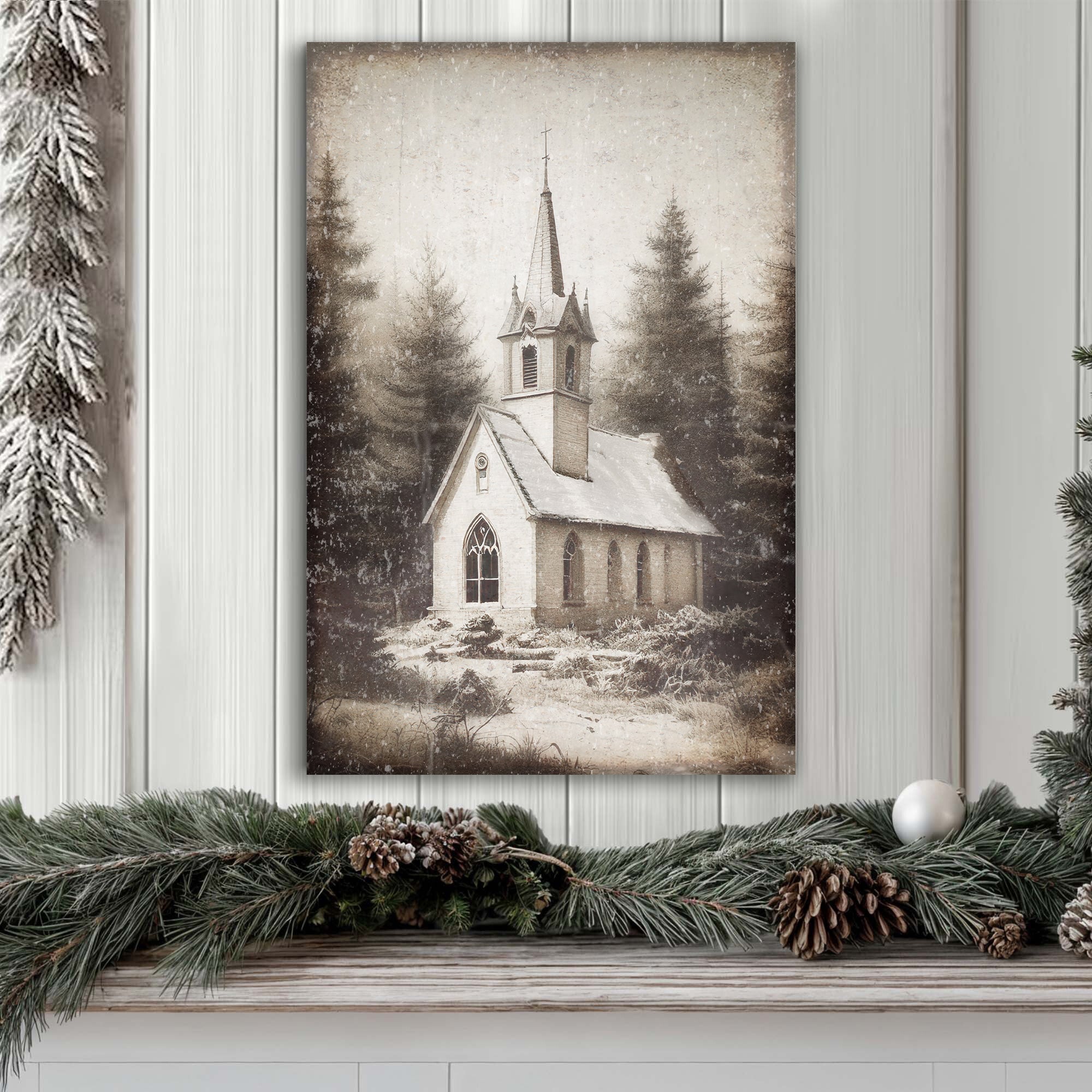 Vintage Church Christmas Wall Art III on sale at MyriadMart