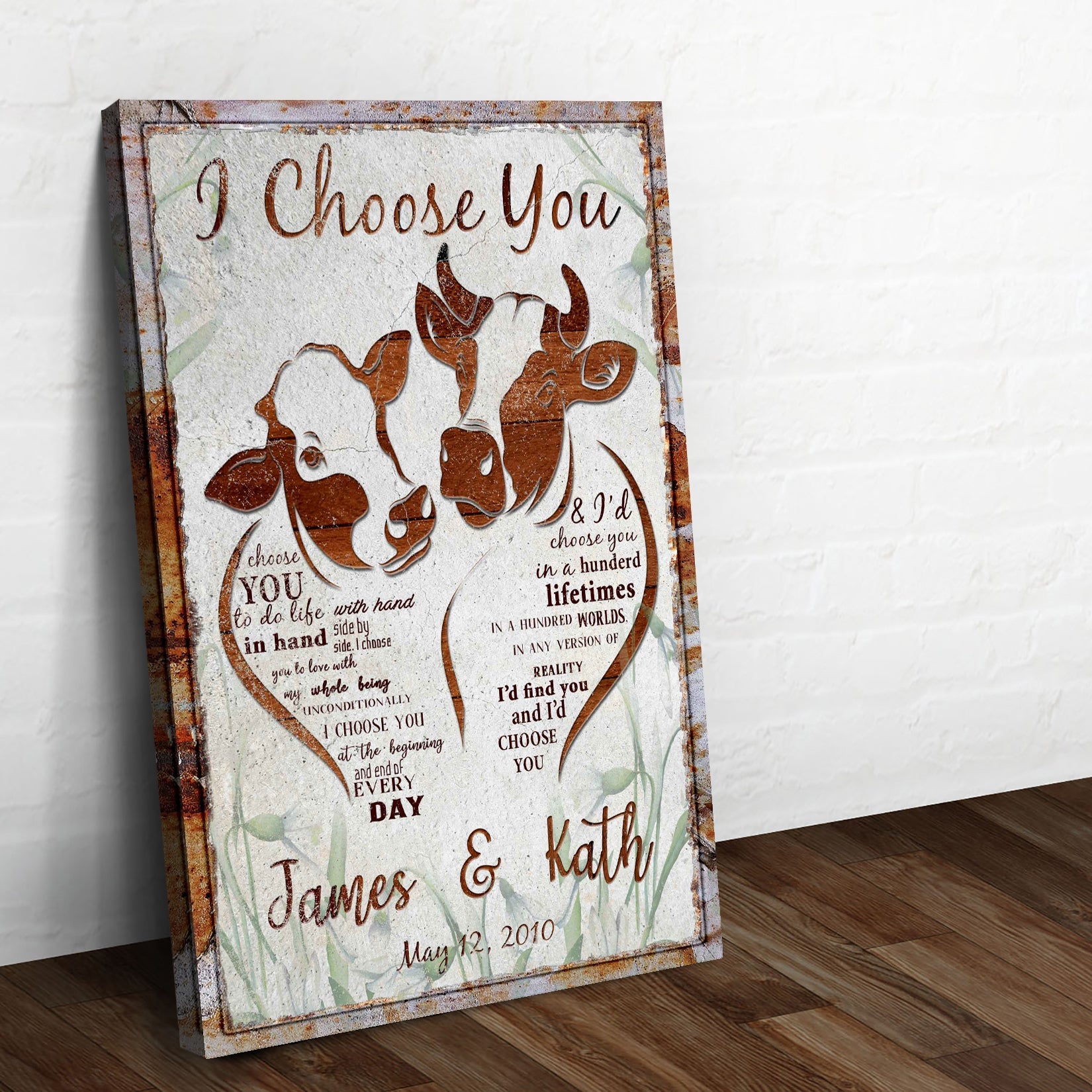 I Choose You Cow Couple Sign on sale at MyriadMart
