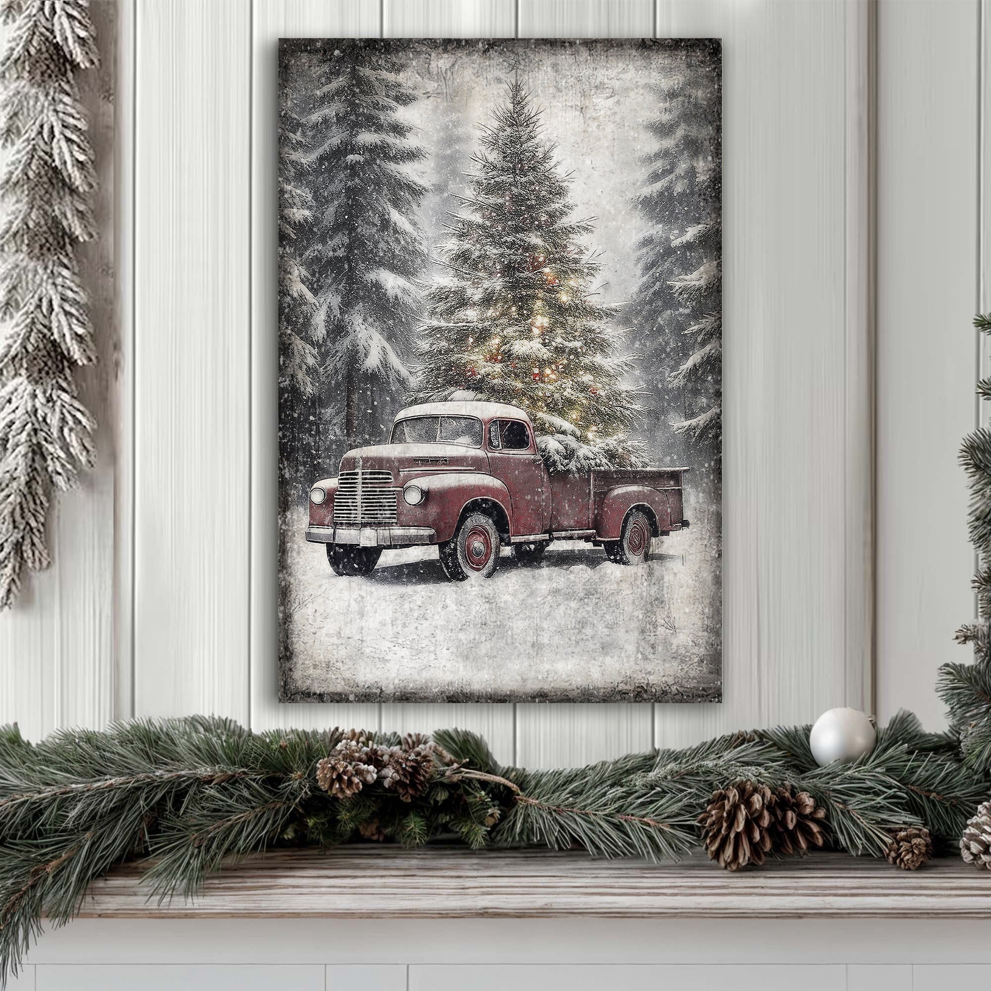 Vintage Truck With Christmas Tree Wall Art III on sale at MyriadMart