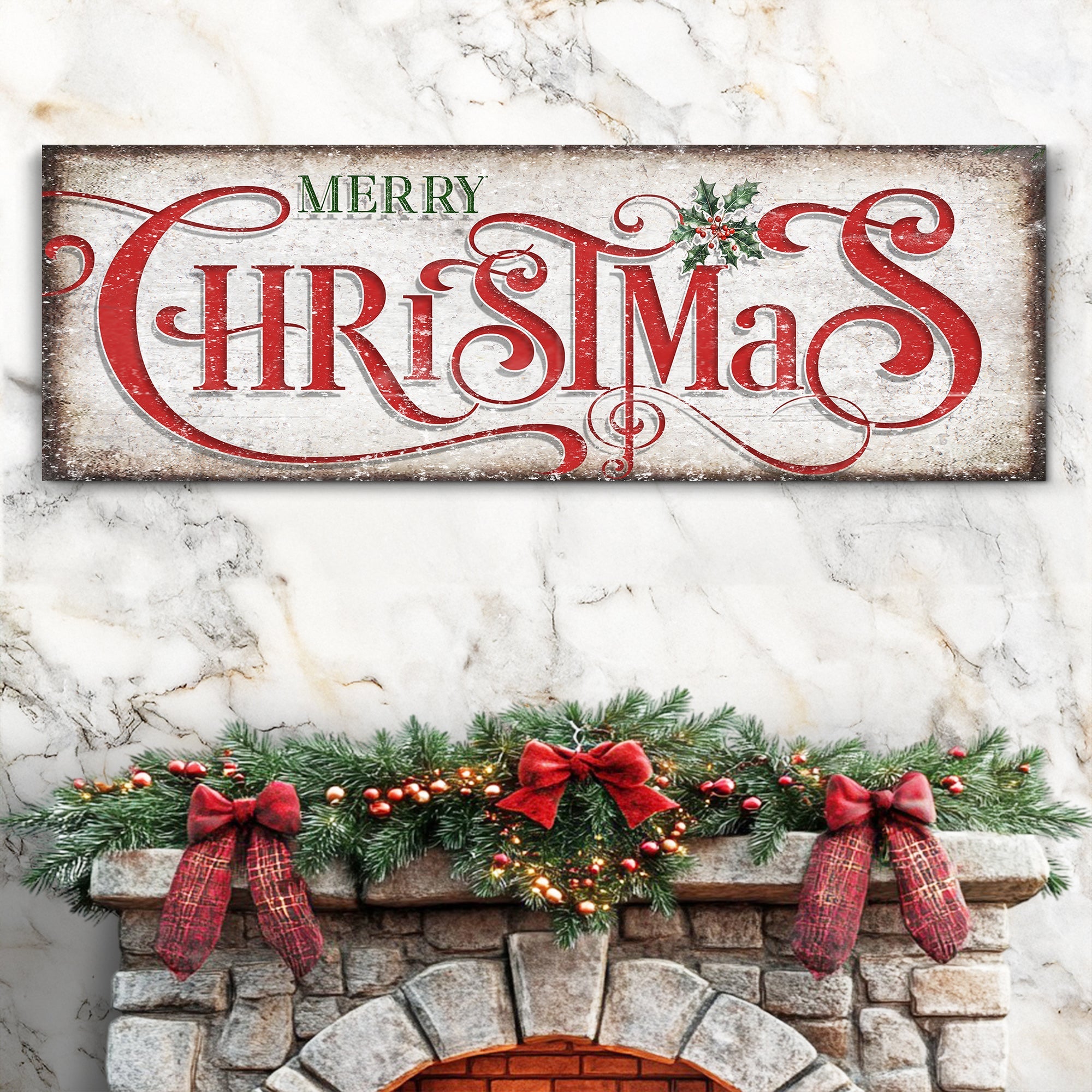 Vintage Merry Christmas Sign III on sale at MyriadMart