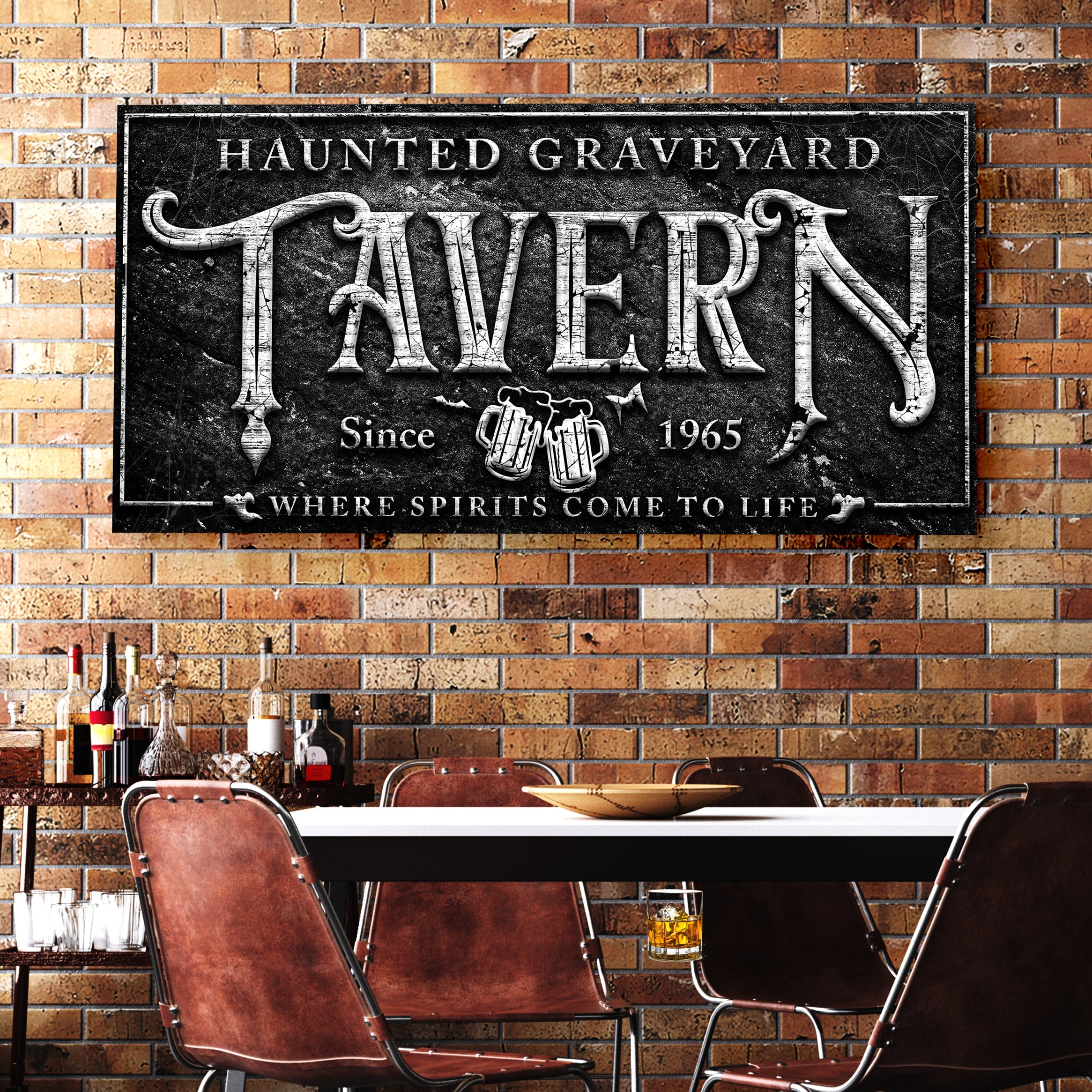 Haunted Graveyard Tavern Halloween Sign II on sale at MyriadMart