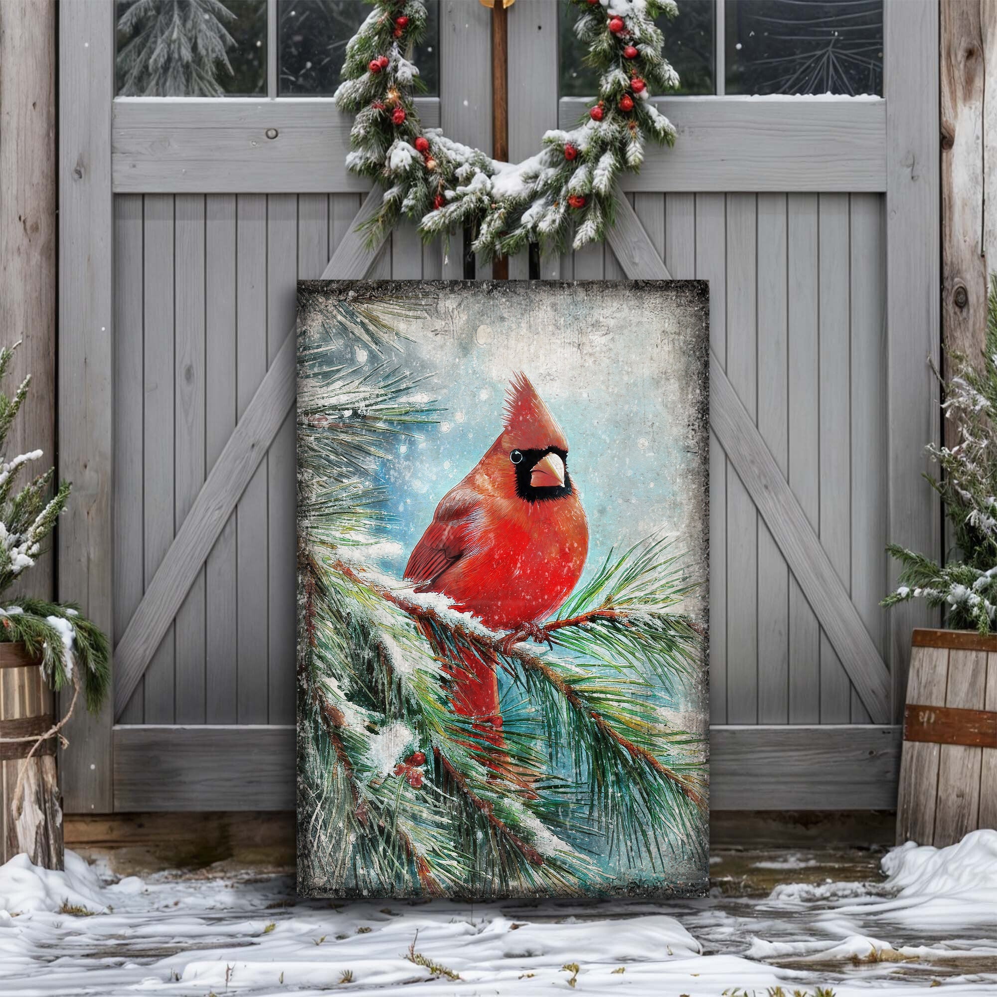 Vintage Cardinal Christmas Wall Art on sale at MyriadMart