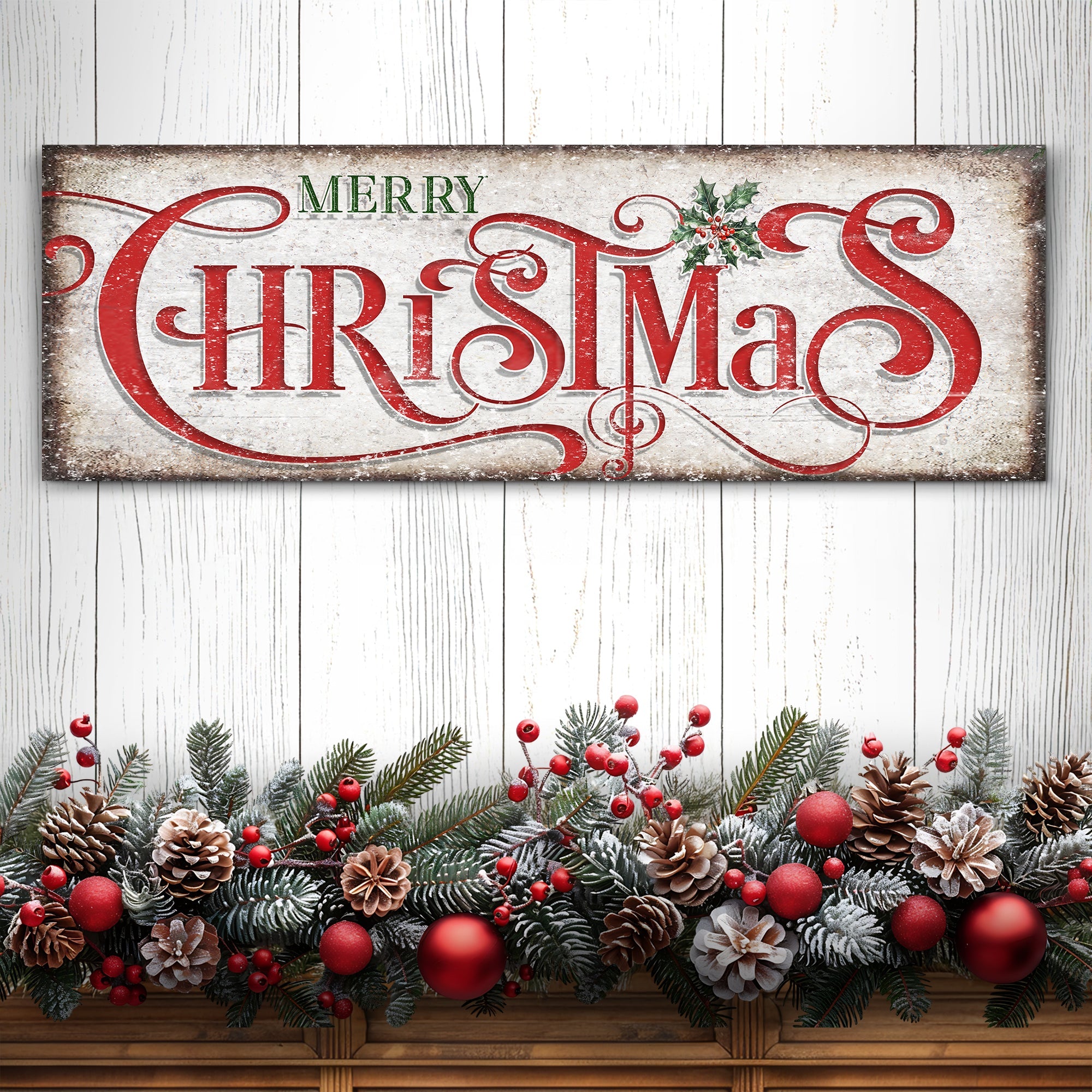 Vintage Merry Christmas Sign III on sale at MyriadMart