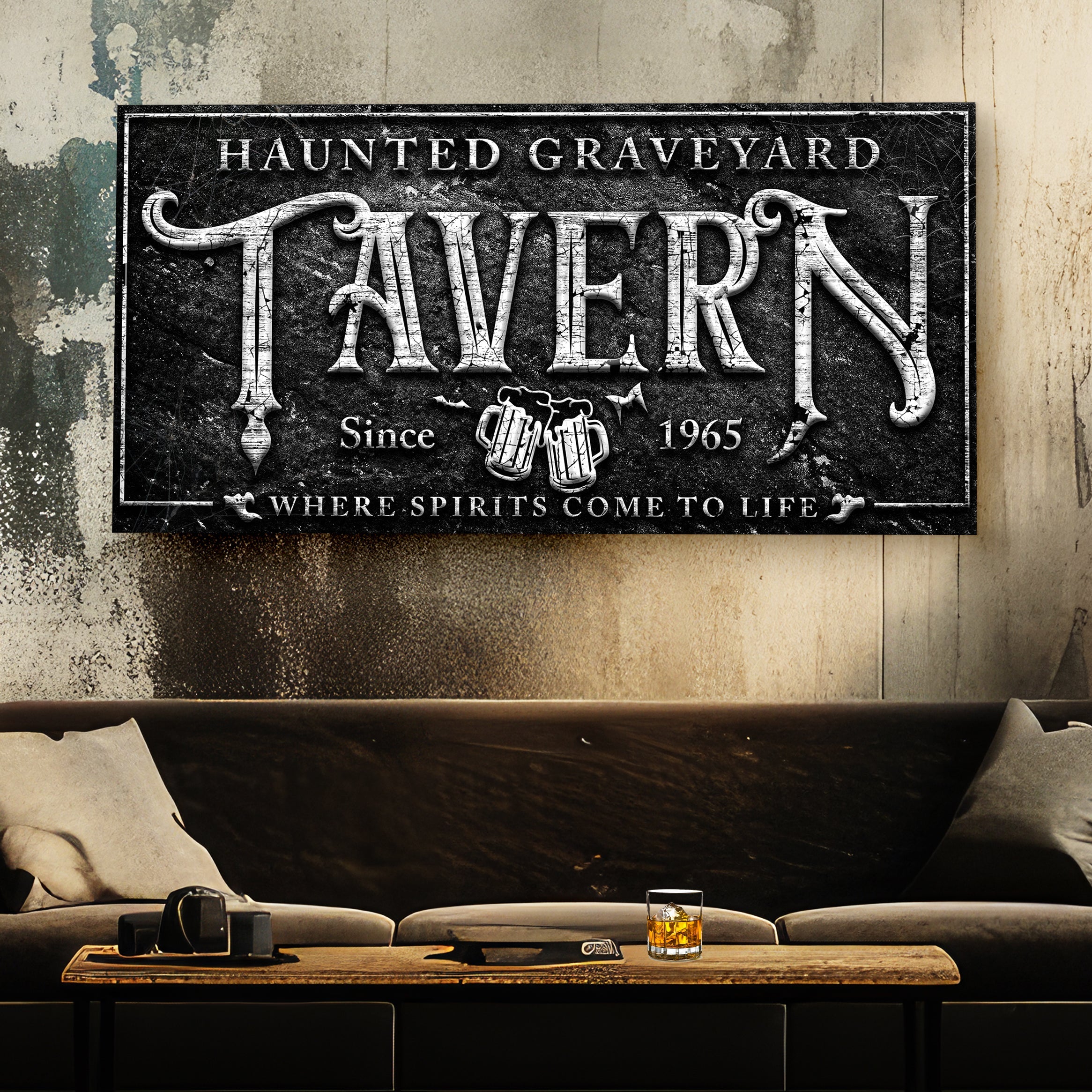 Haunted Graveyard Tavern Halloween Sign II on sale at MyriadMart