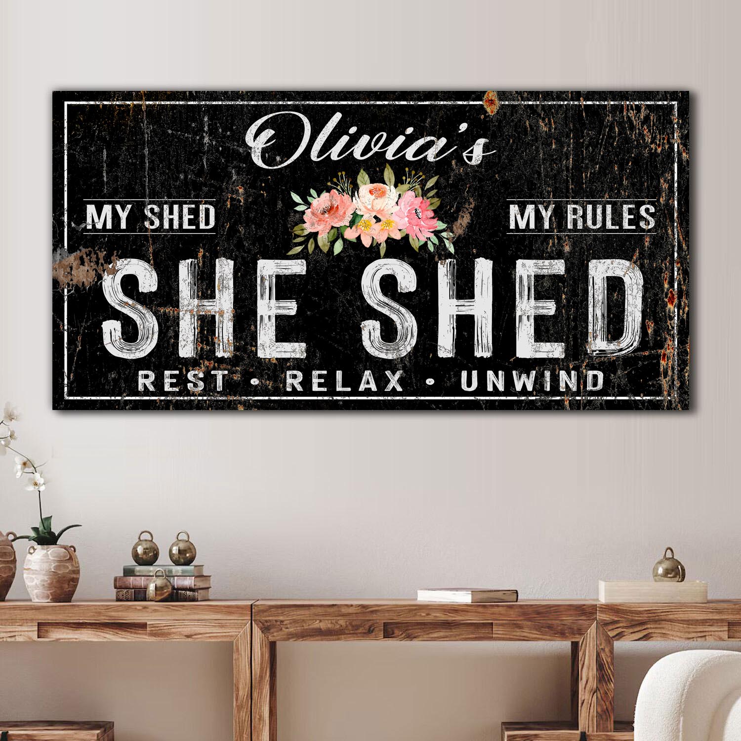 Personalized She Shed Sign IX on sale at MyriadMart