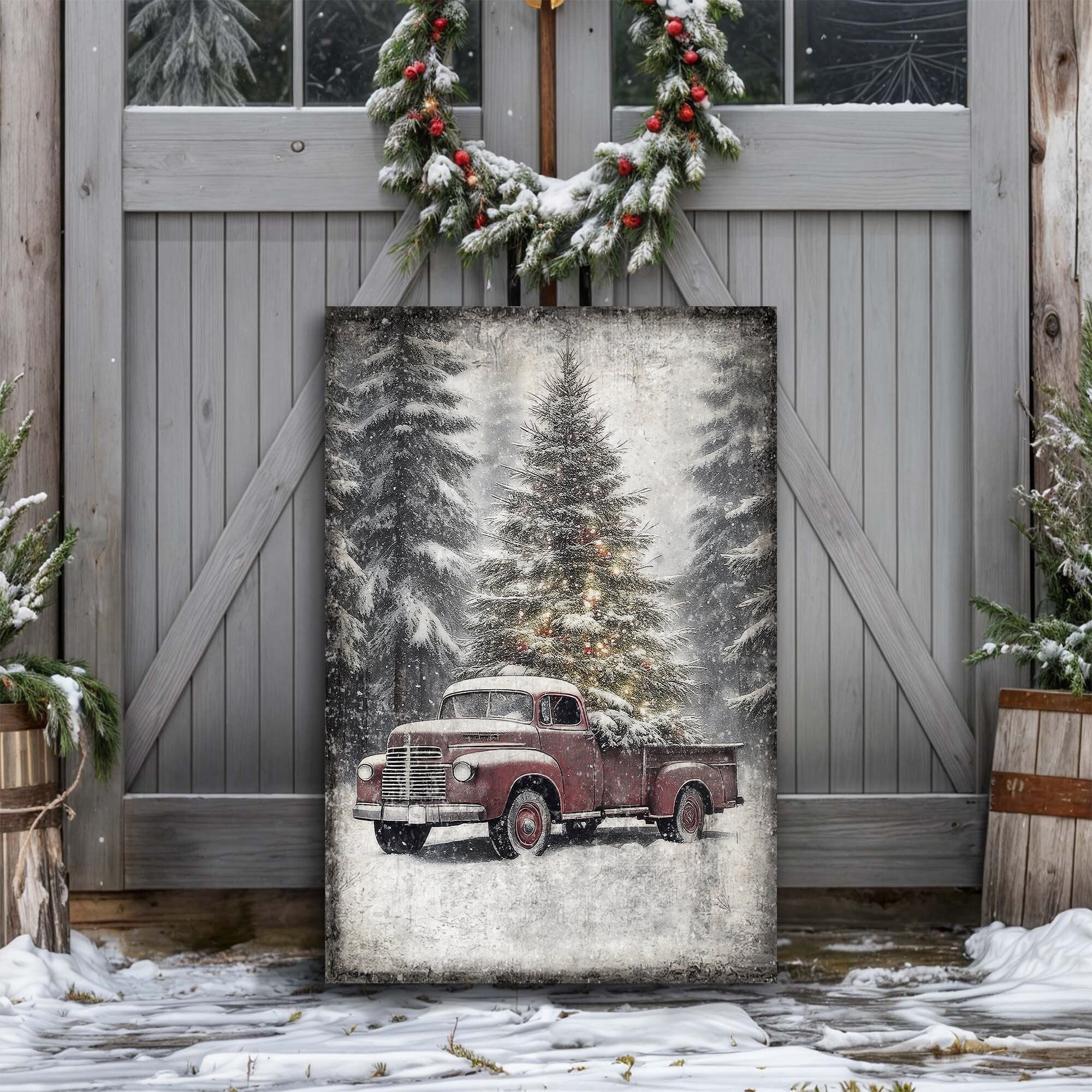 Vintage Truck With Christmas Tree Wall Art III on sale at MyriadMart