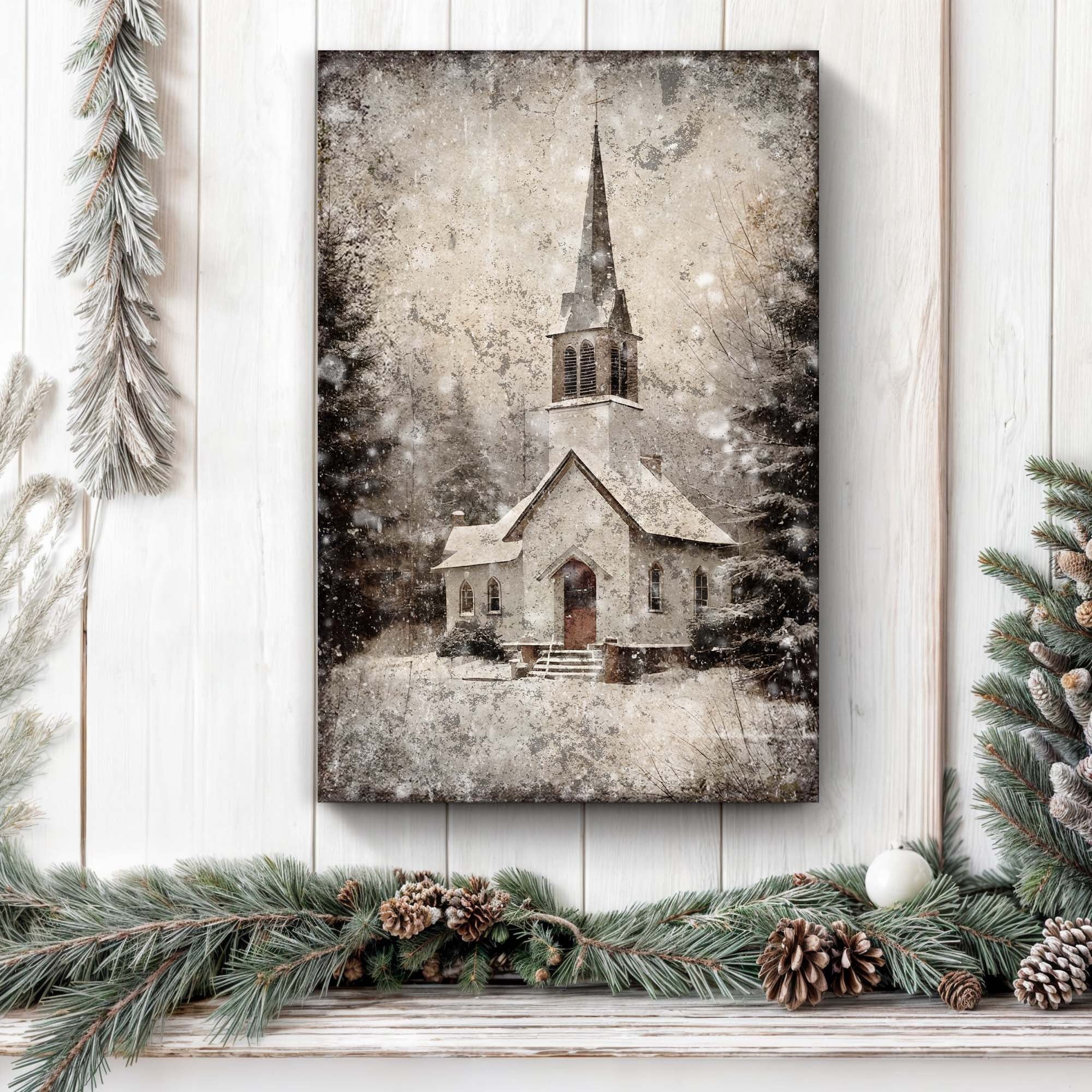 Vintage Church Christmas Wall Art IV on sale at MyriadMart
