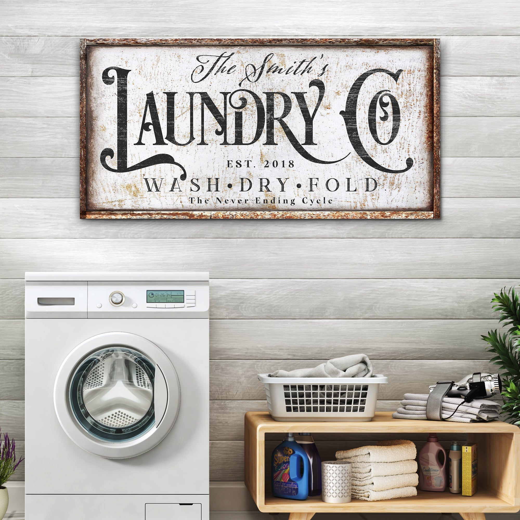 The Never Ending Cycle Laundry Sign on sale at MyriadMart