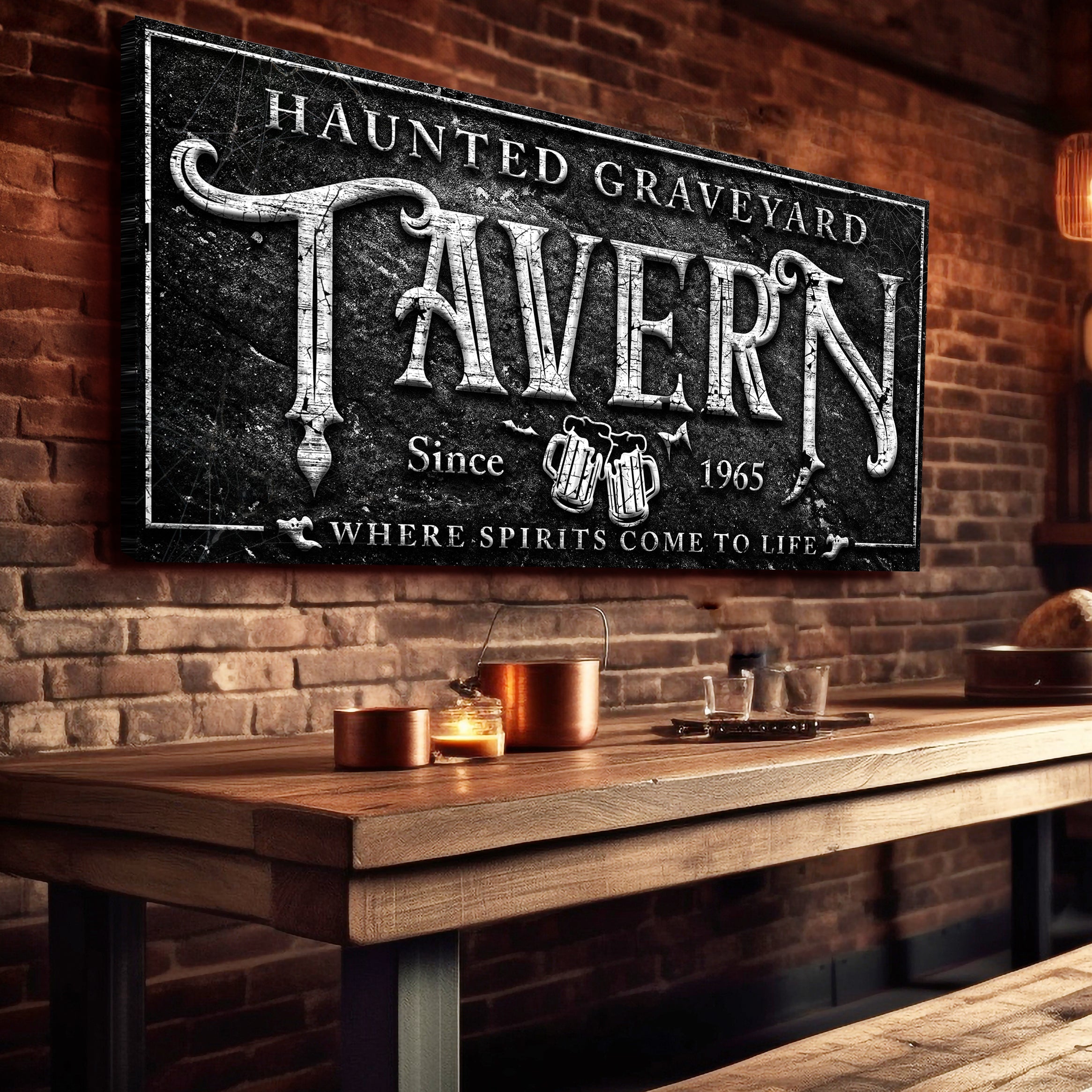 Haunted Graveyard Tavern Halloween Sign II on sale at MyriadMart